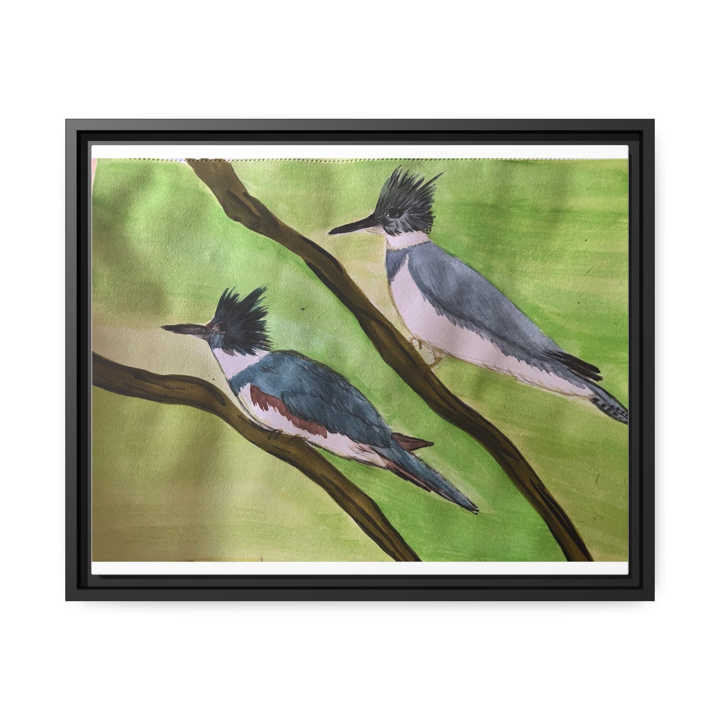 Belted King Fisher Matte Canvas, Black Frame