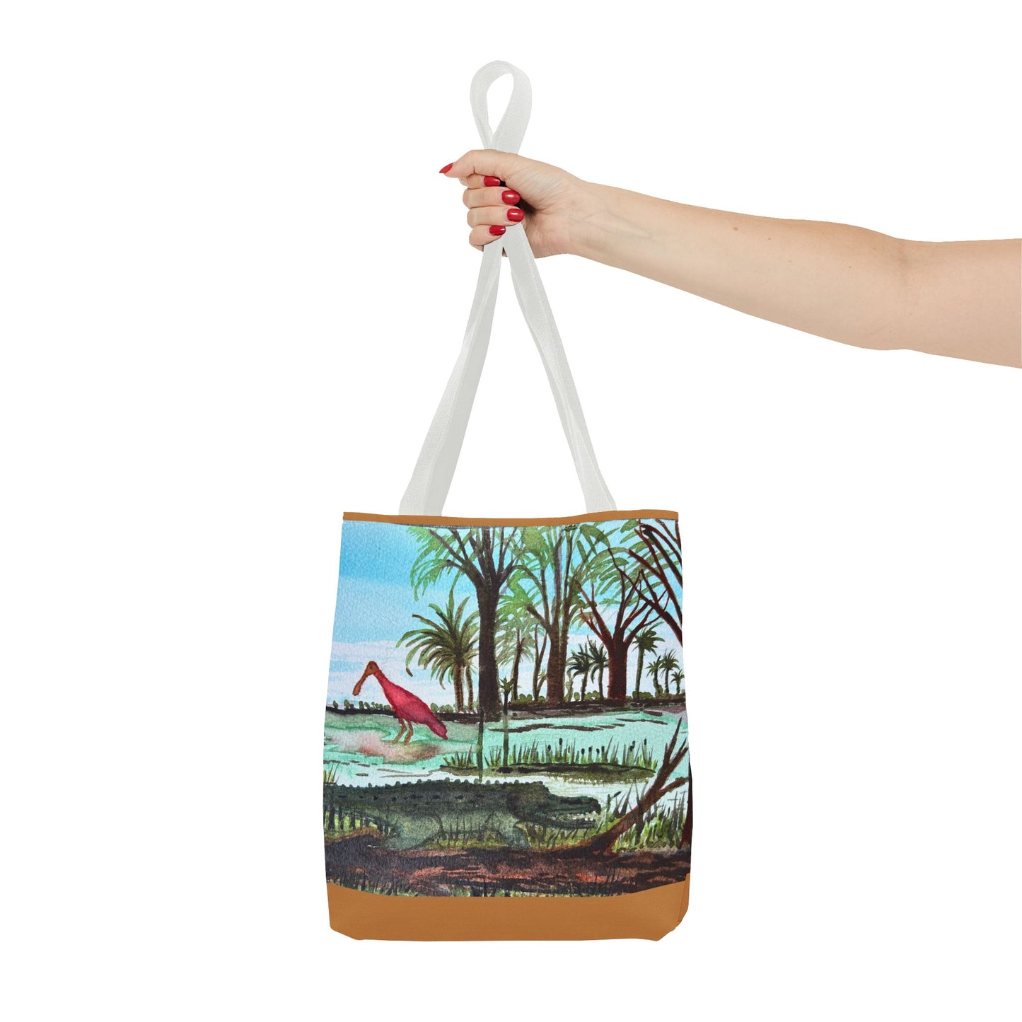Texas Gator & Roseate Spoonbill Tote Bag — Bold All-Over Print
