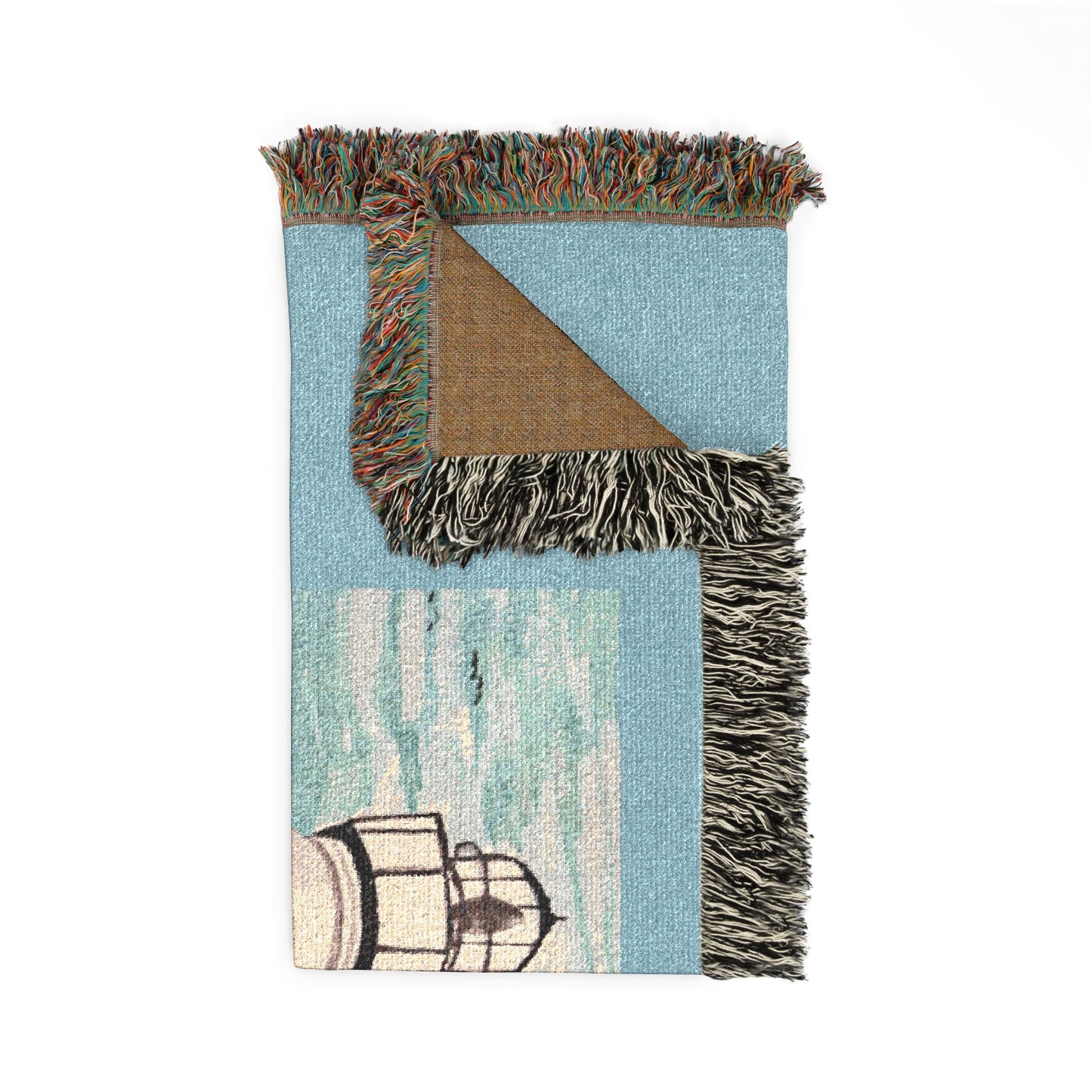 Port Isabel Lighthouse Woven Blanket — "Keep the Lights On" Coastal Throw