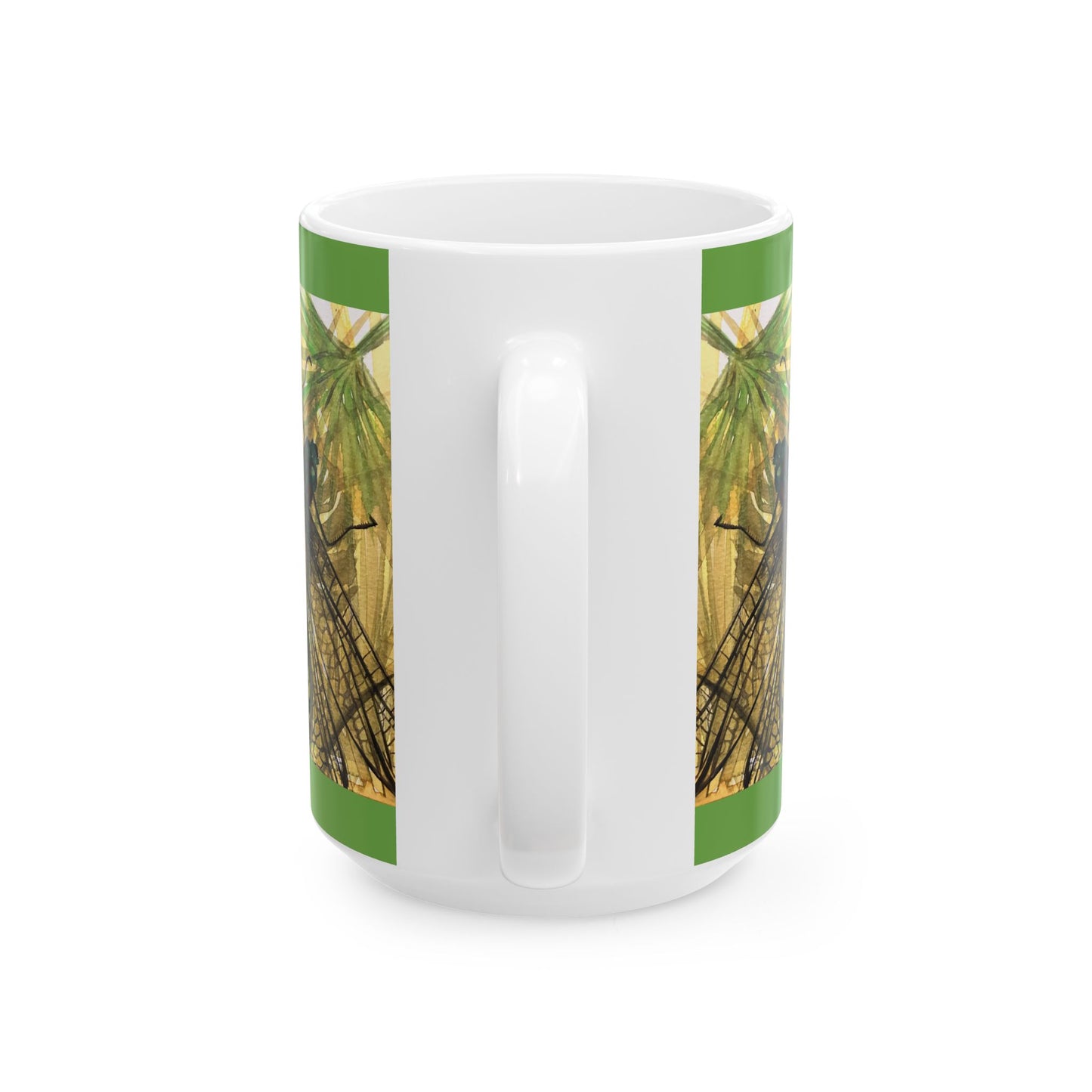 Dragonfly Art Ceramic Mug — Nature-Inspired 11oz/15oz Coffee Cup