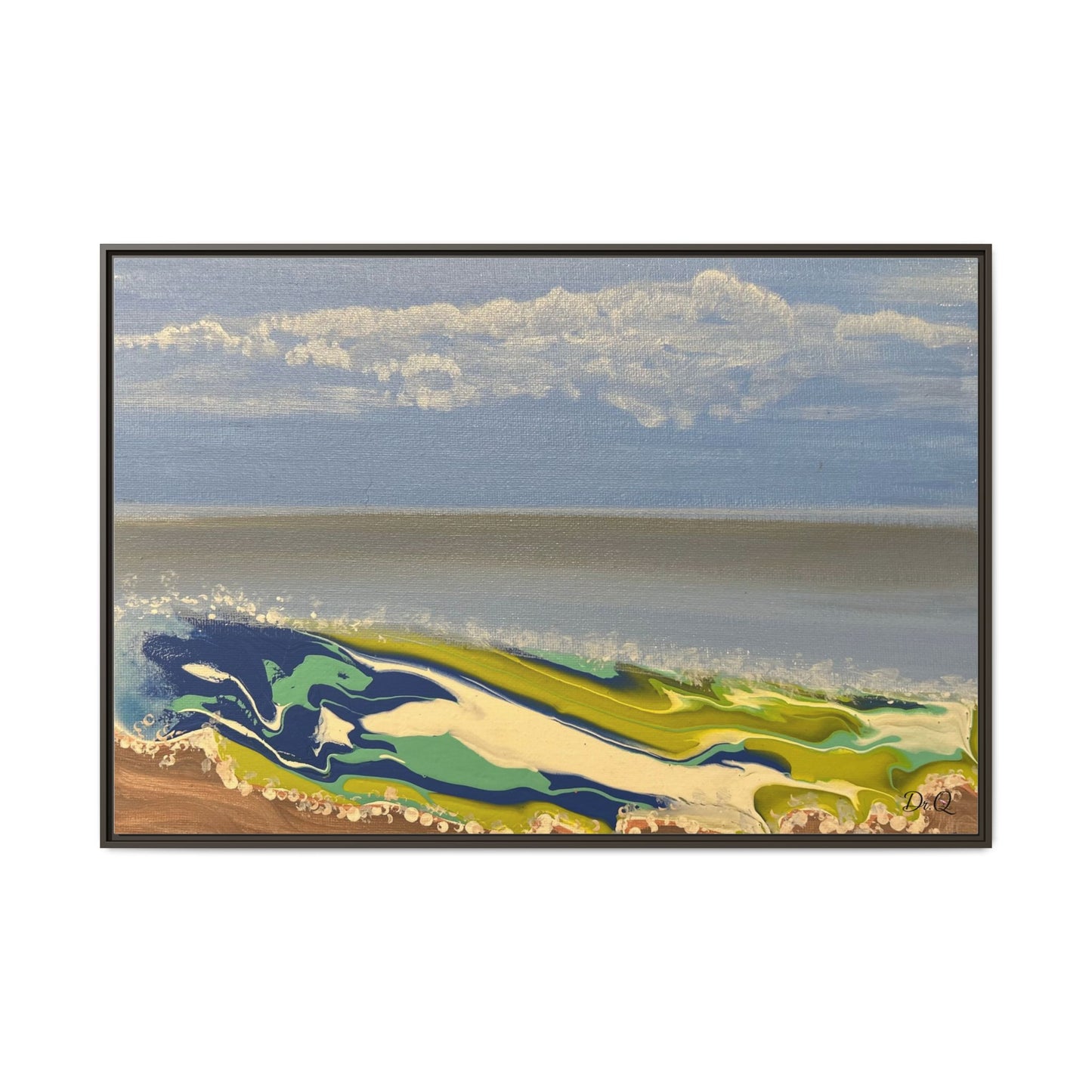 Sea Wash Matte Canvas, Framed (Multi-color)