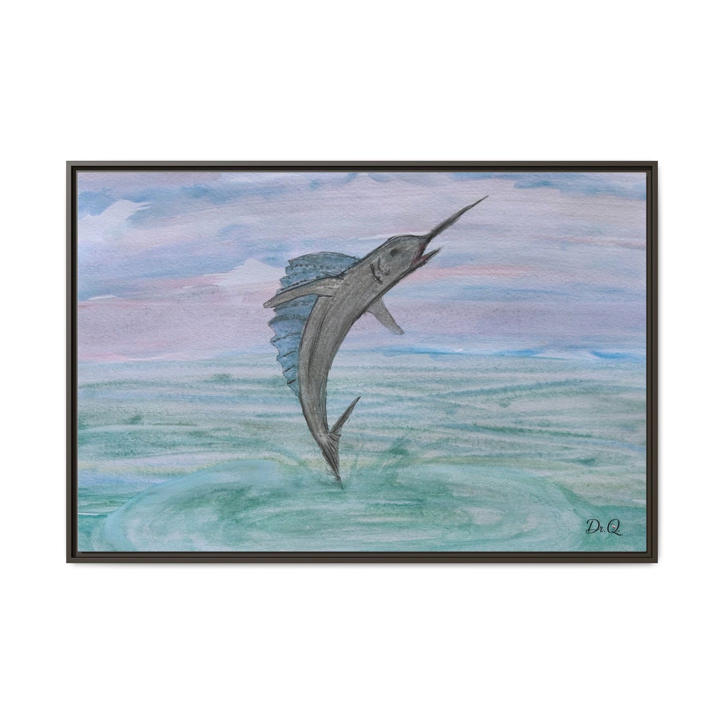 Leaping Marlin Seascape Wall Art