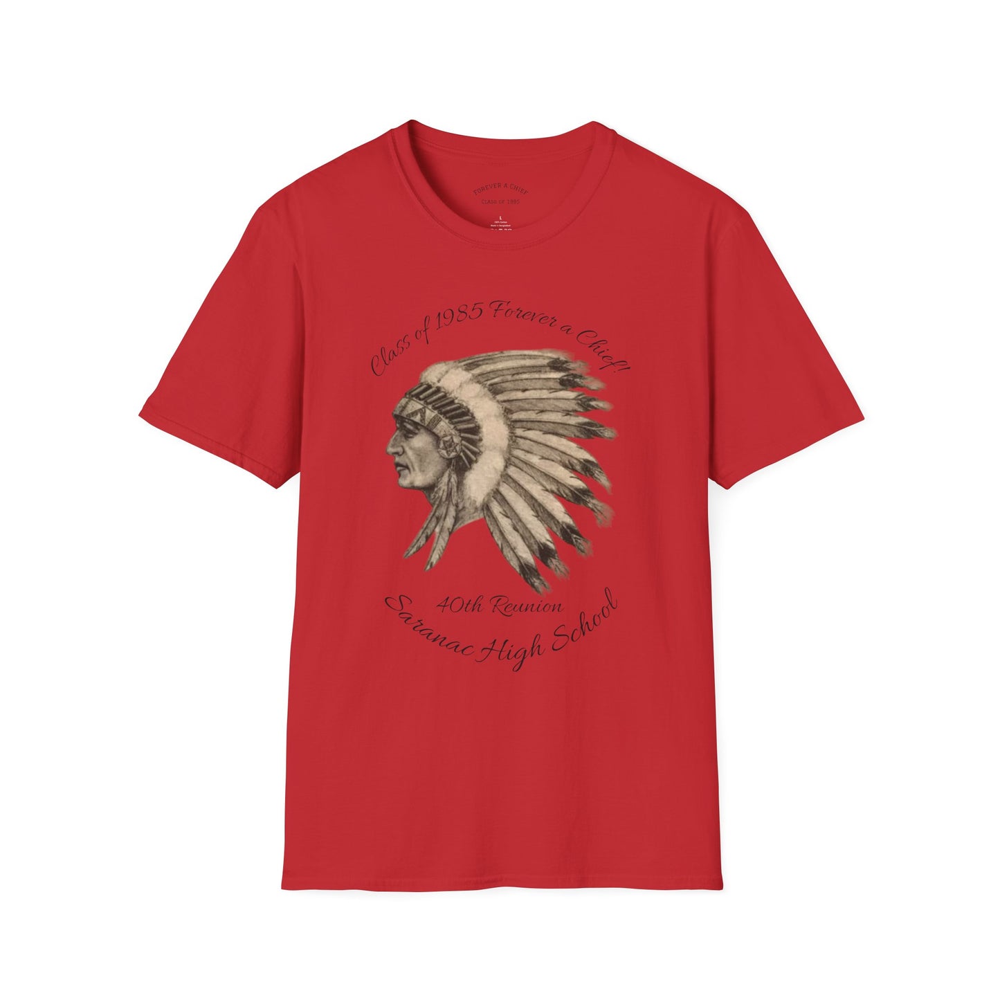 Saranac Chiefs Class of '85 Reunion Unisex T-Shirt - Nostalgic College Tee, Class of 1985 Spirit Wear, Forever a Chief Apparel, Vintage Fan Top