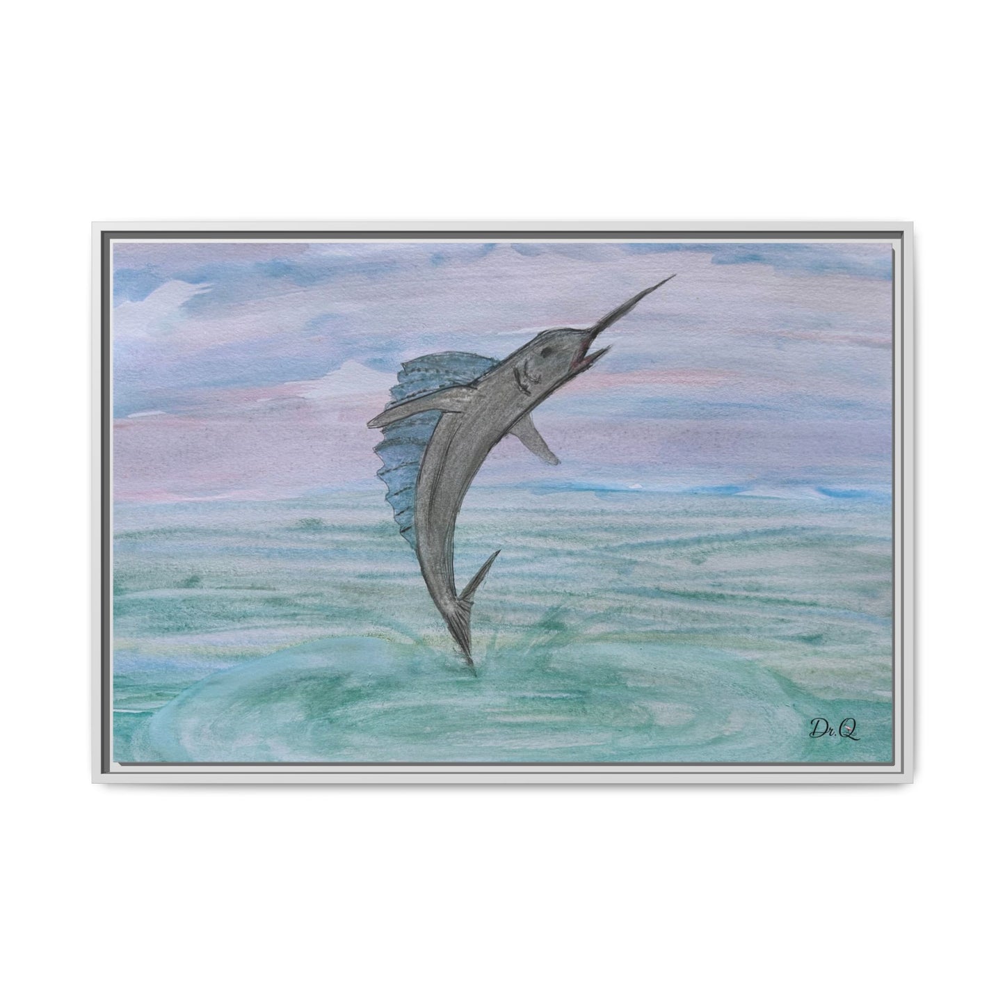 Leaping Marlin Seascape Wall Art