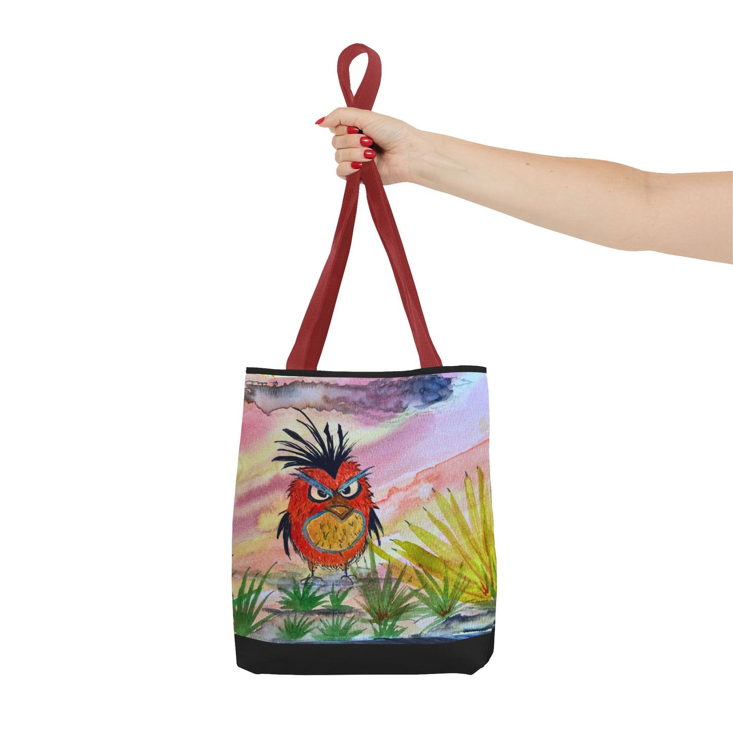 Funky Owl Art Tote Bag, Unique Tote for Shopping, Beach, Gift for Bird Lovers, Cute Eco-Friendly Carryall, Handmade Art Accessory