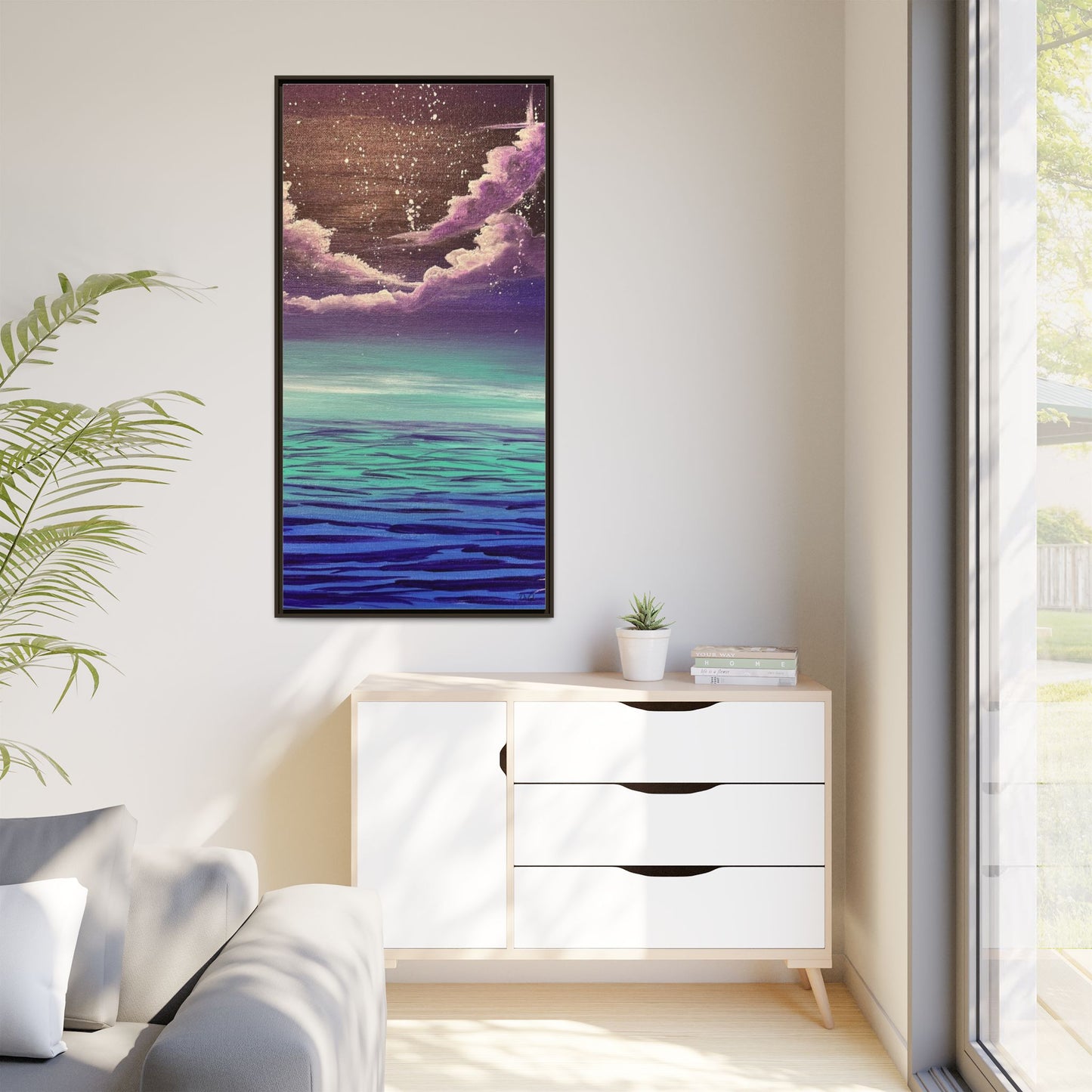 Night Sky Matte Canvas, Framed (Multi-color)