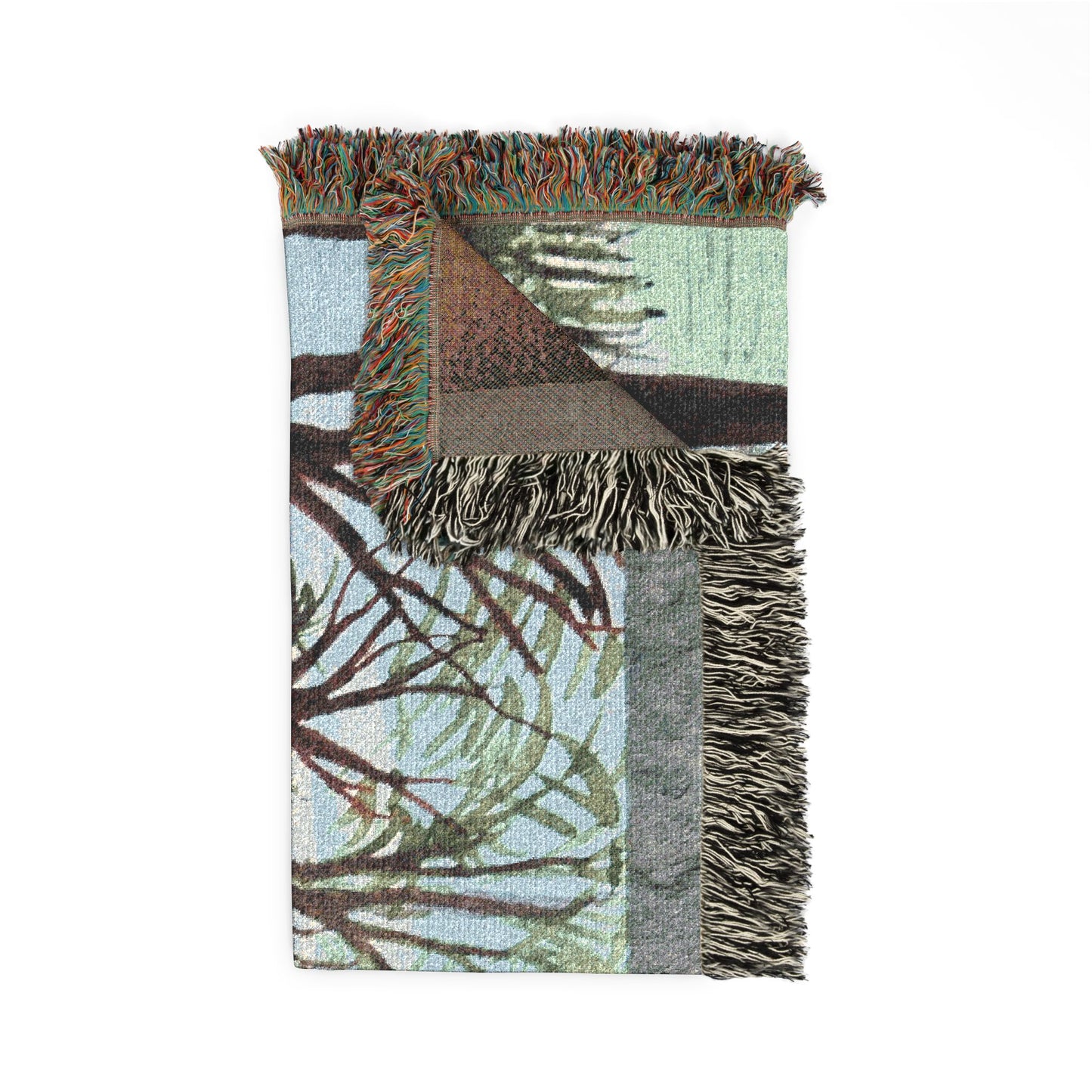 Roseate Spoonbill & Texas Gator Woven Blanket — Coastal Wildlife Throw