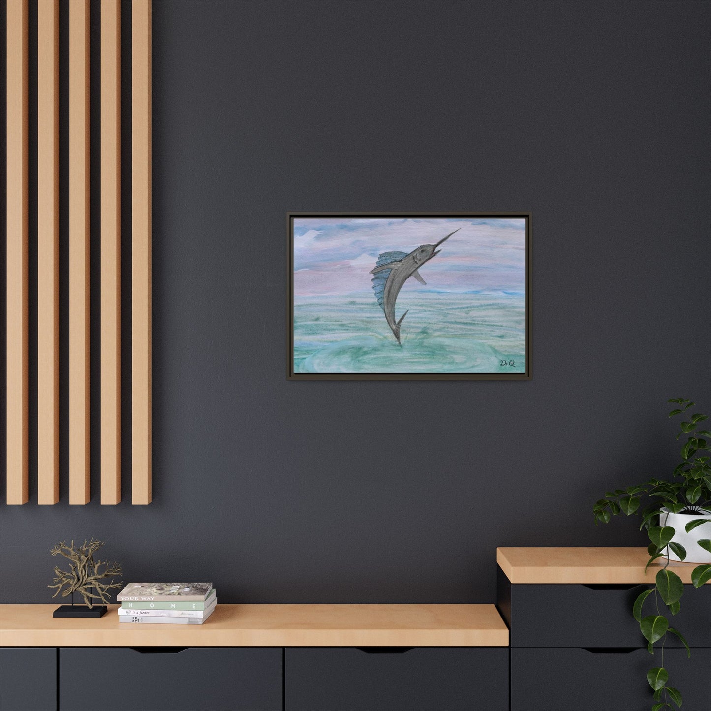 Leaping Marlin Seascape Wall Art