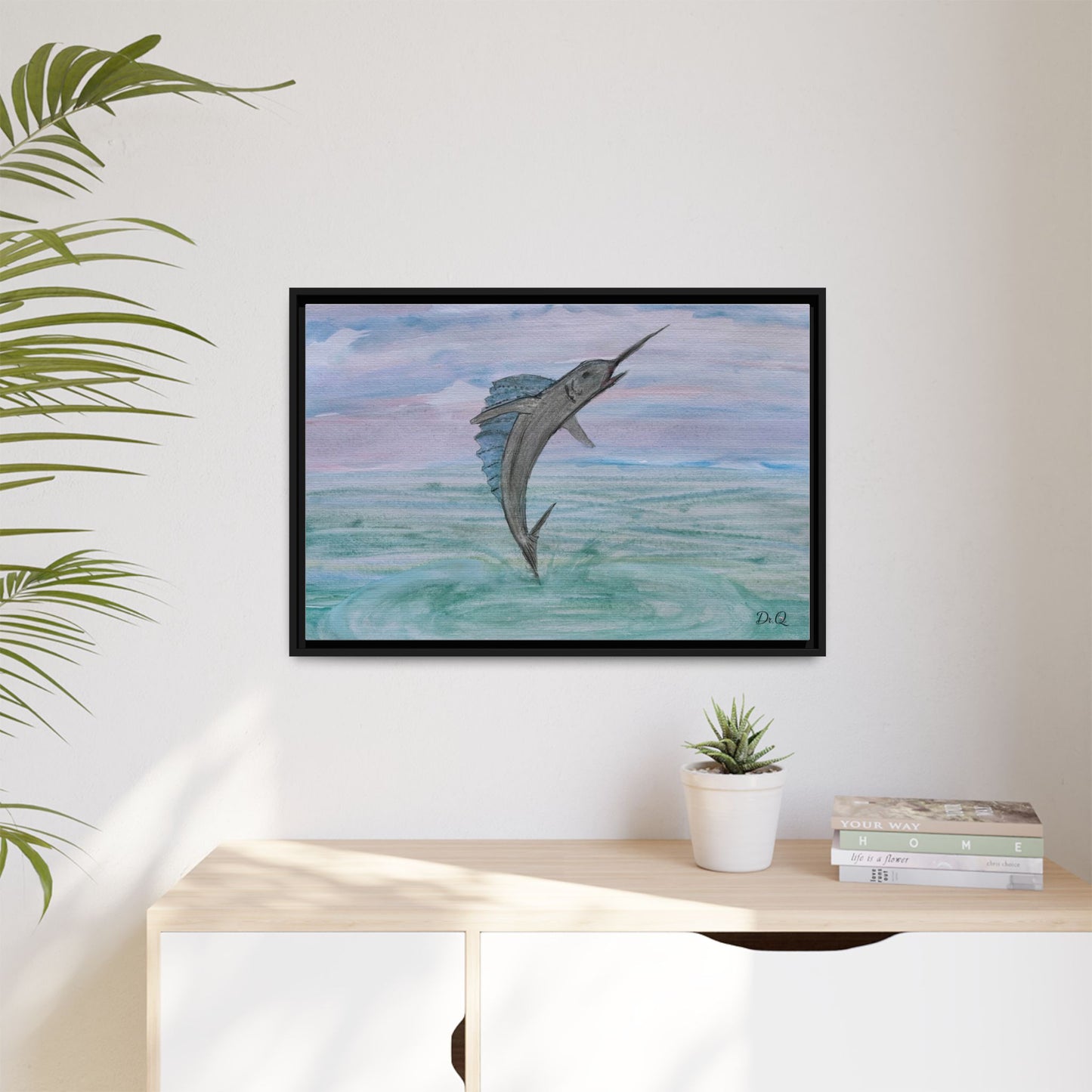 Leaping Marlin Seascape Wall Art