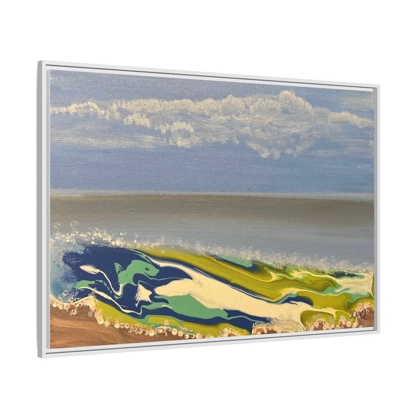 Sea Wash Matte Canvas, Framed (Multi-color)