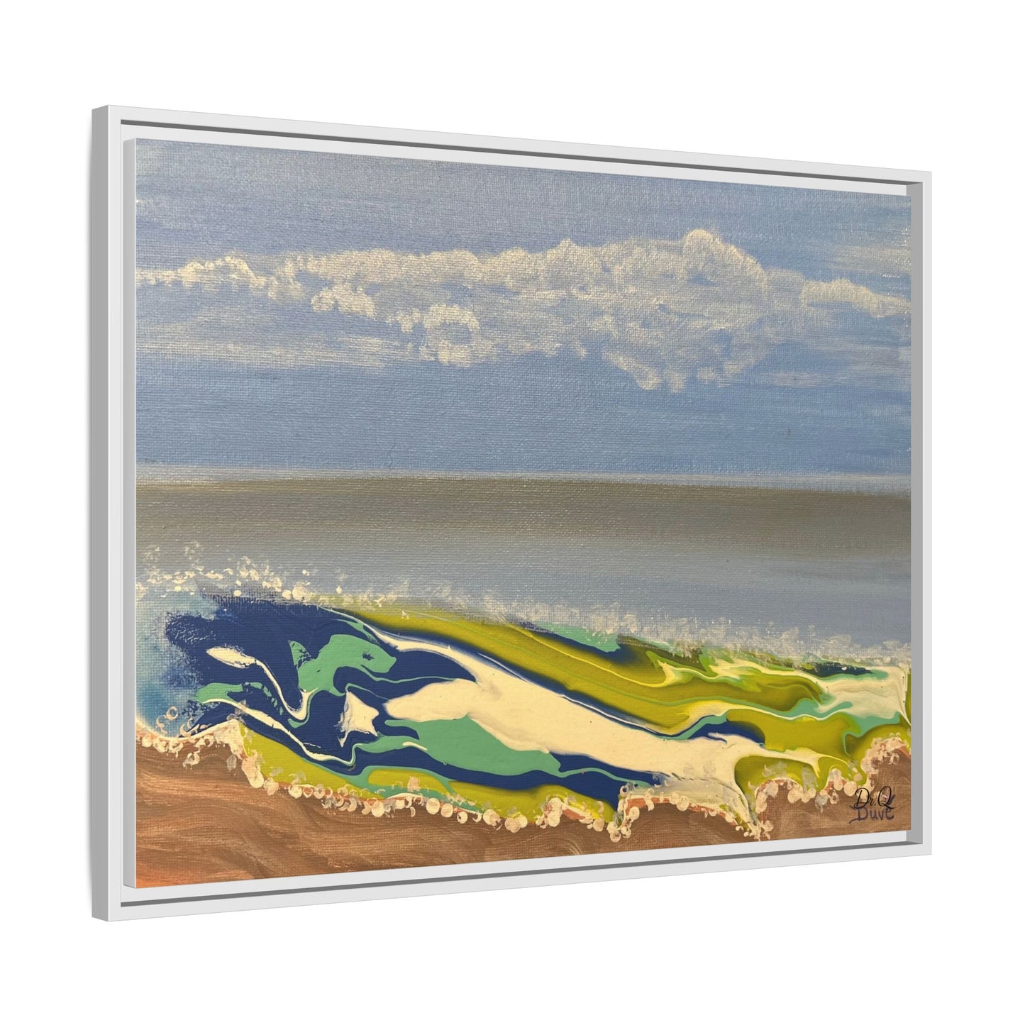 Sea Wash Matte Canvas, Framed (Multi-color)
