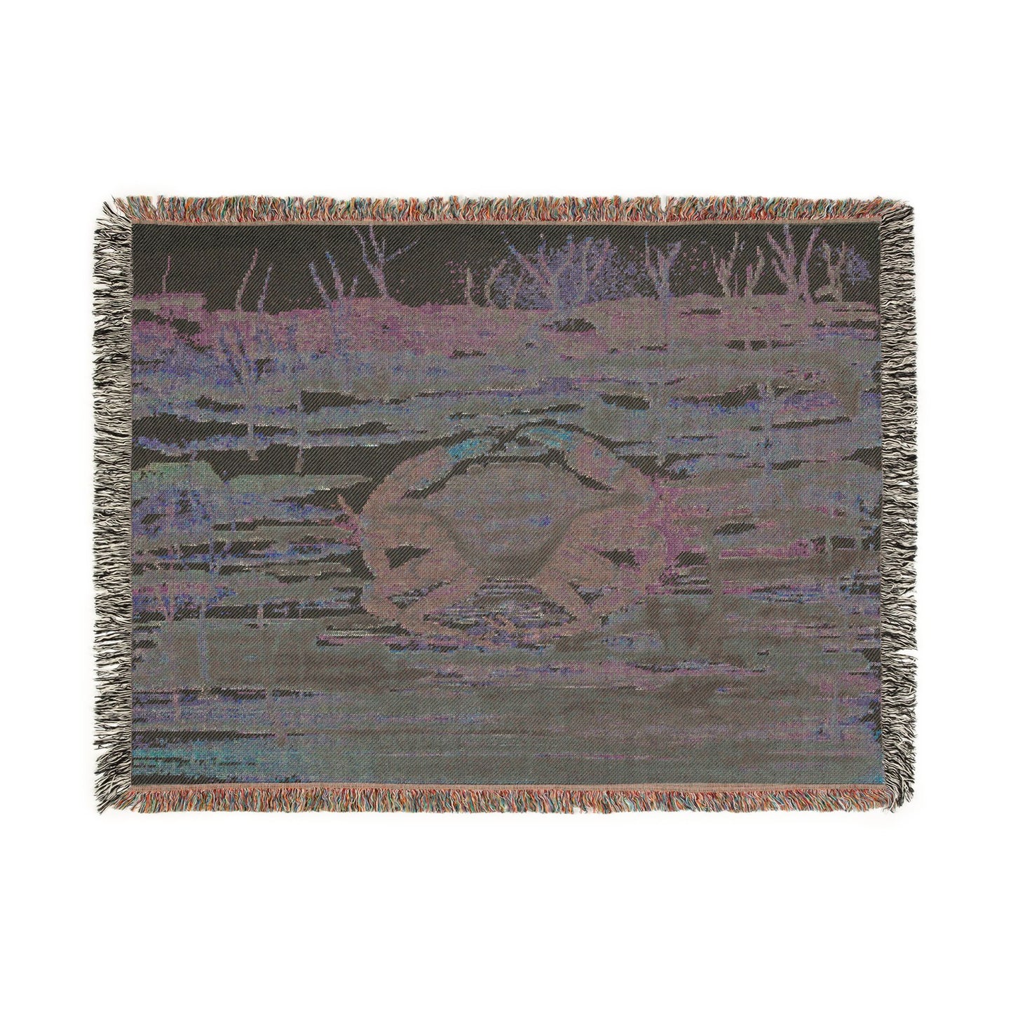 Blue Crab Coastal Woven Blanket – Nautical Beach Throw for Ocean Lovers