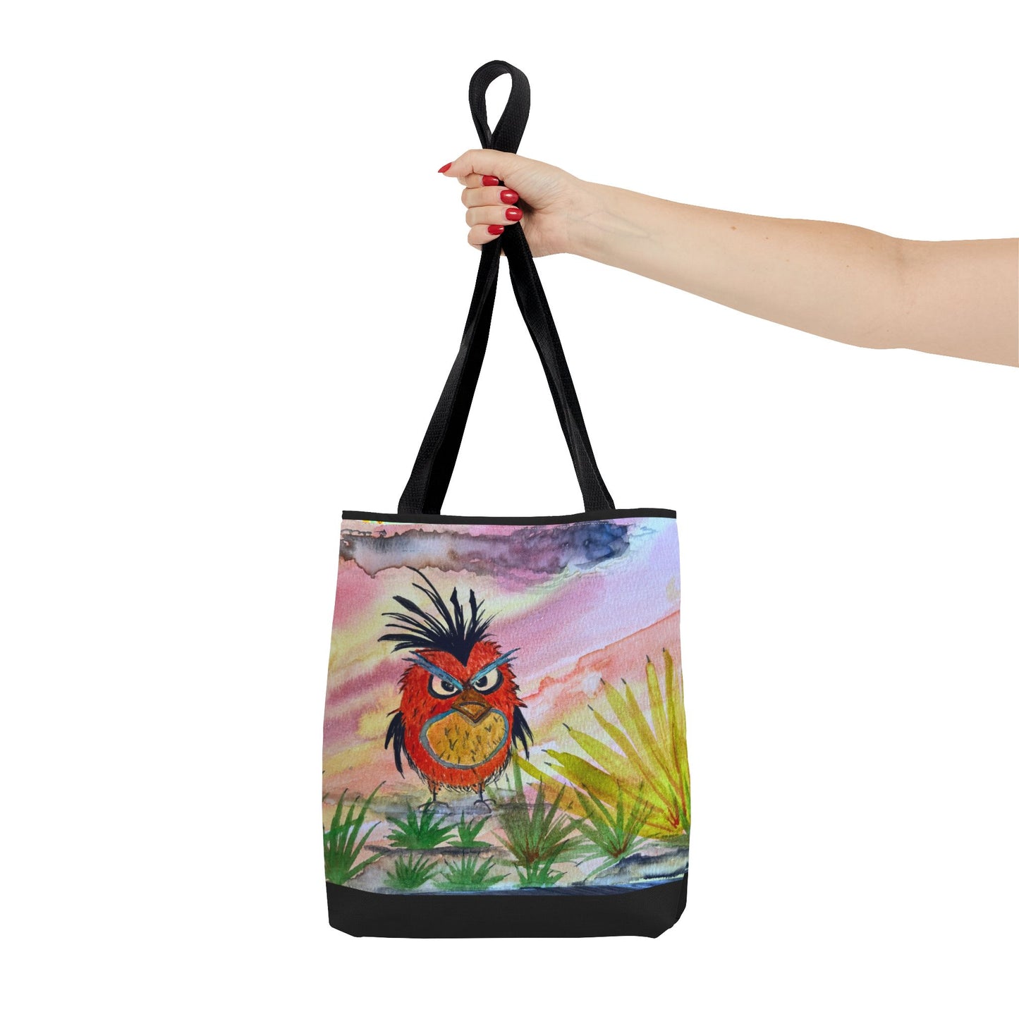 Funky Owl Art Tote Bag, Unique Tote for Shopping, Beach, Gift for Bird Lovers, Cute Eco-Friendly Carryall, Handmade Art Accessory