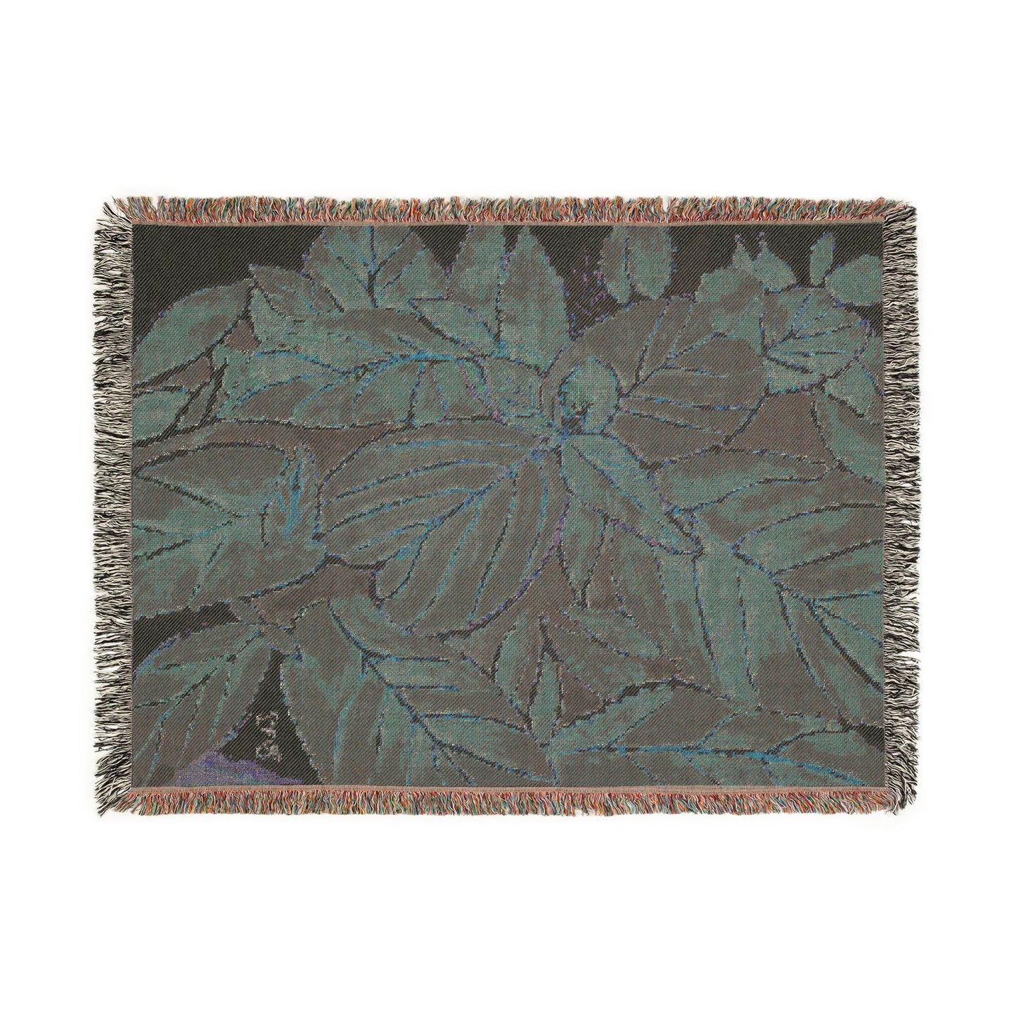 Coleus Botanical Leaves Woven Blanket — Autumn Palette Throw by Dr. Q