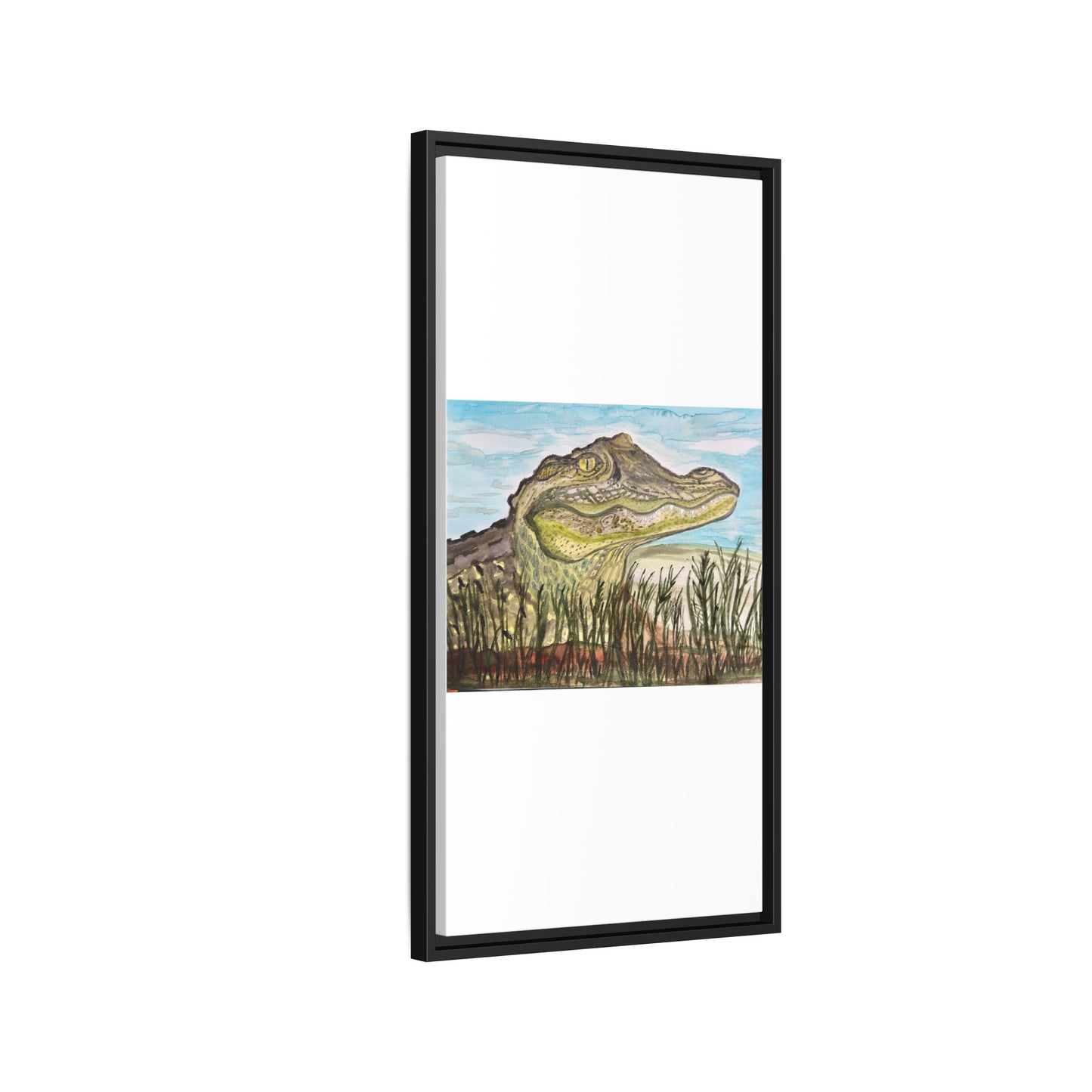 Texas Gator "Big Padre" Alligator Wall Art — Framed Matte Canvas Print