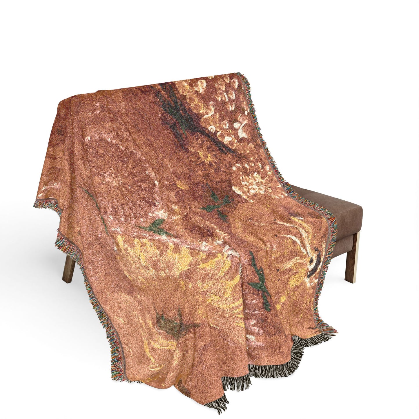 Floral Burst Woven Blanket — Cozy Abstract Swirl Throw by Dr. Q