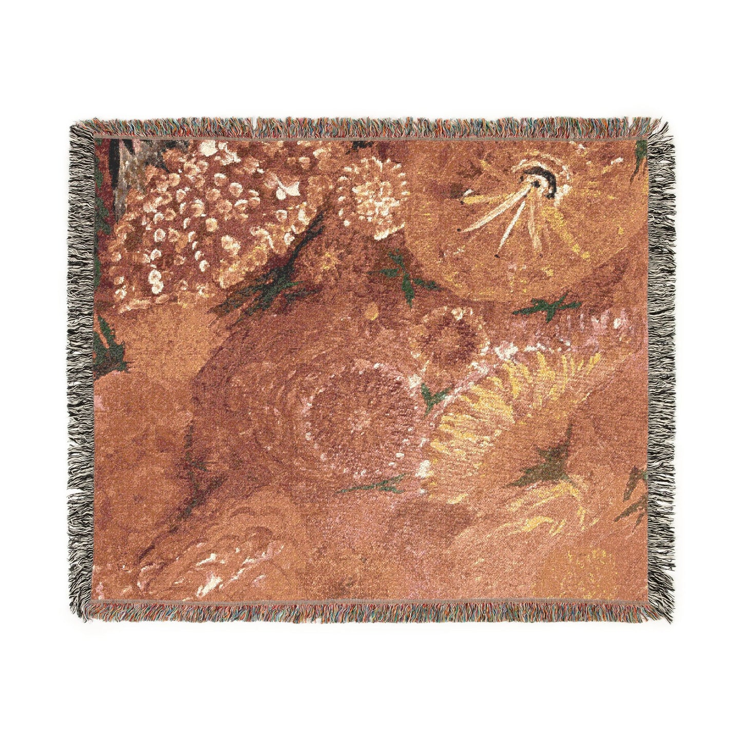Floral Burst Woven Blanket — Cozy Abstract Swirl Throw by Dr. Q