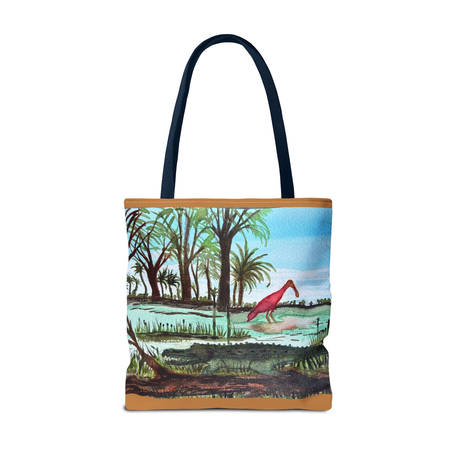 Texas Gator & Roseate Spoonbill Tote Bag — Bold All-Over Print