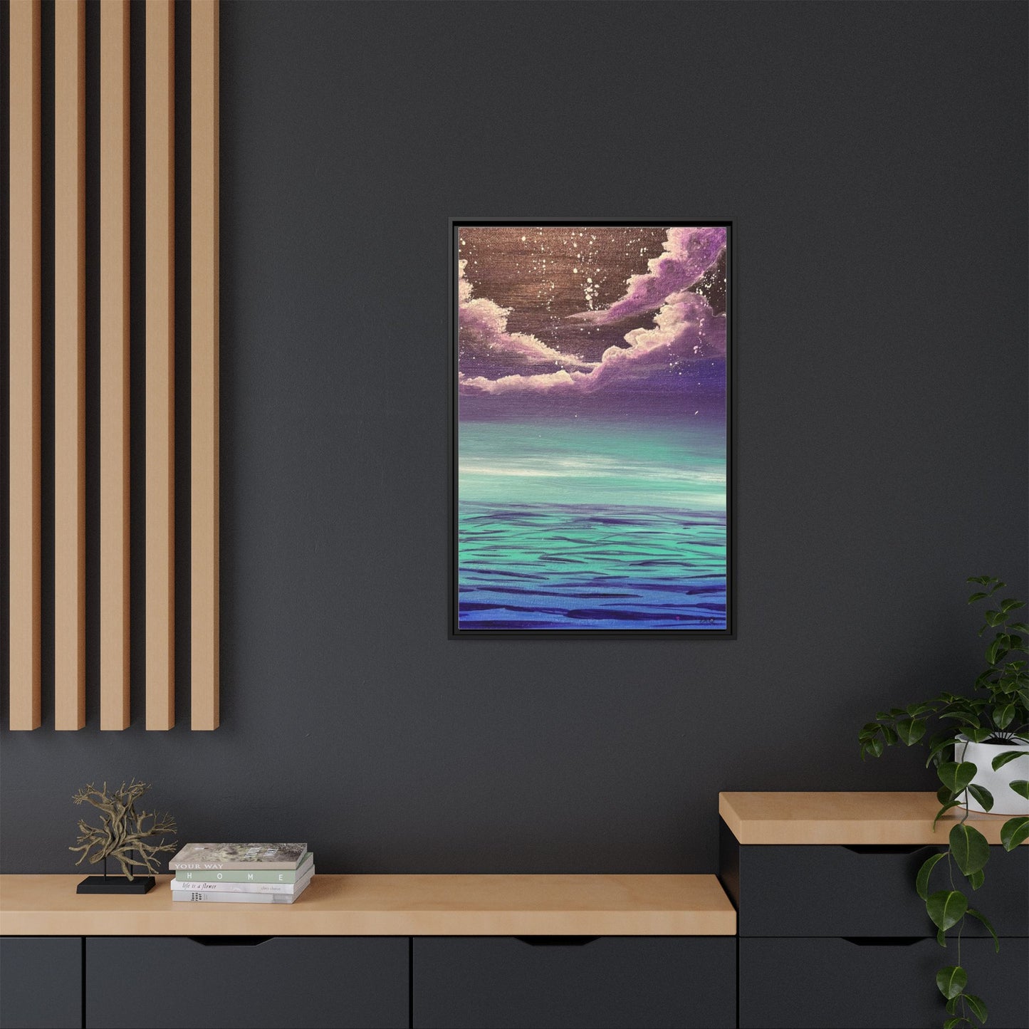 Night Sky Matte Canvas, Framed (Multi-color)