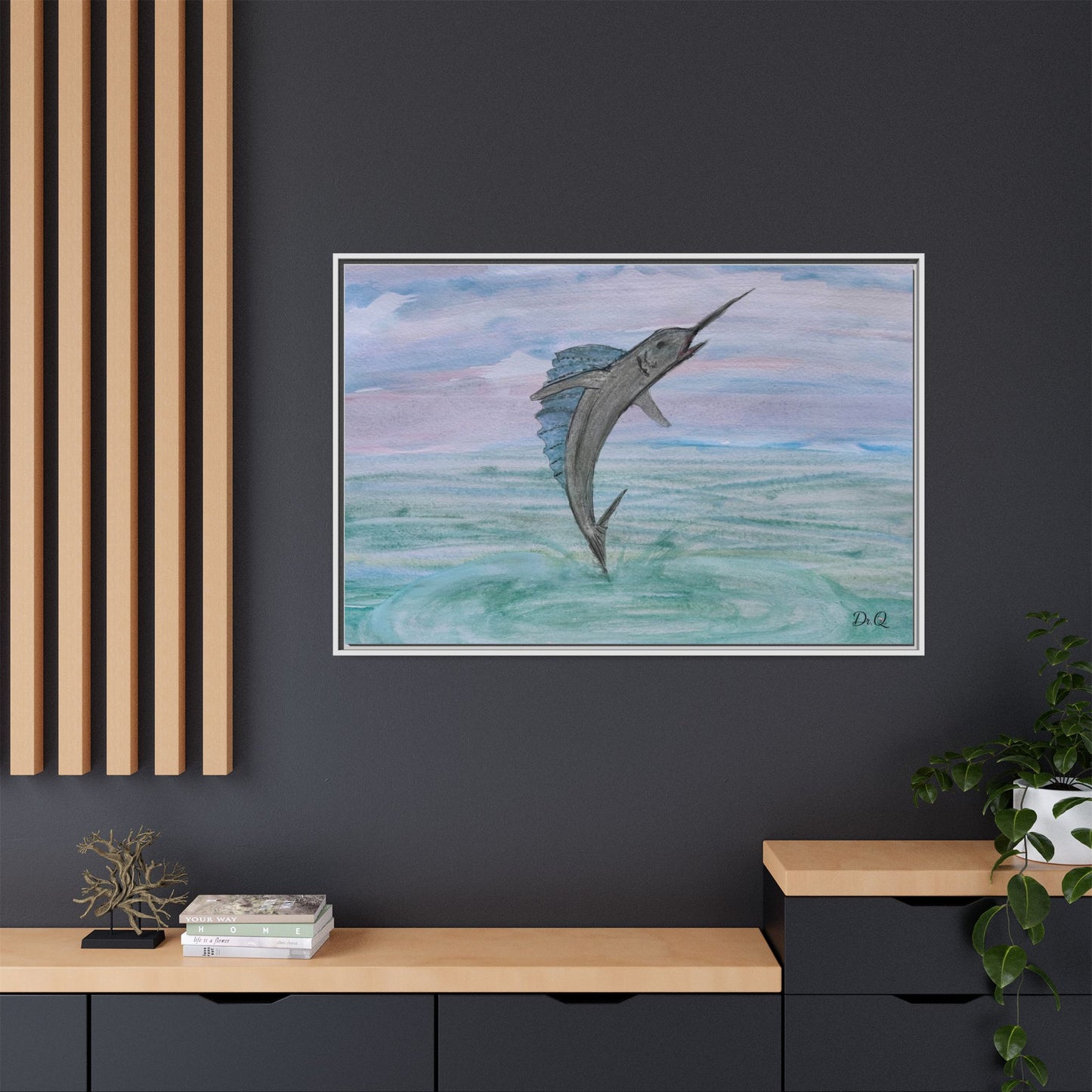 Leaping Marlin Seascape Wall Art