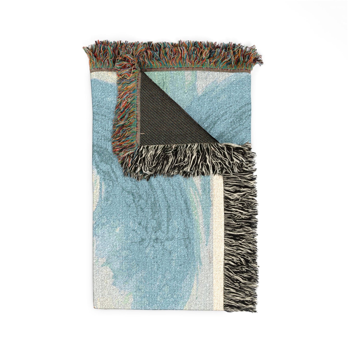 Rising from the Waves Girl Watercolor Print - Woven Blanket