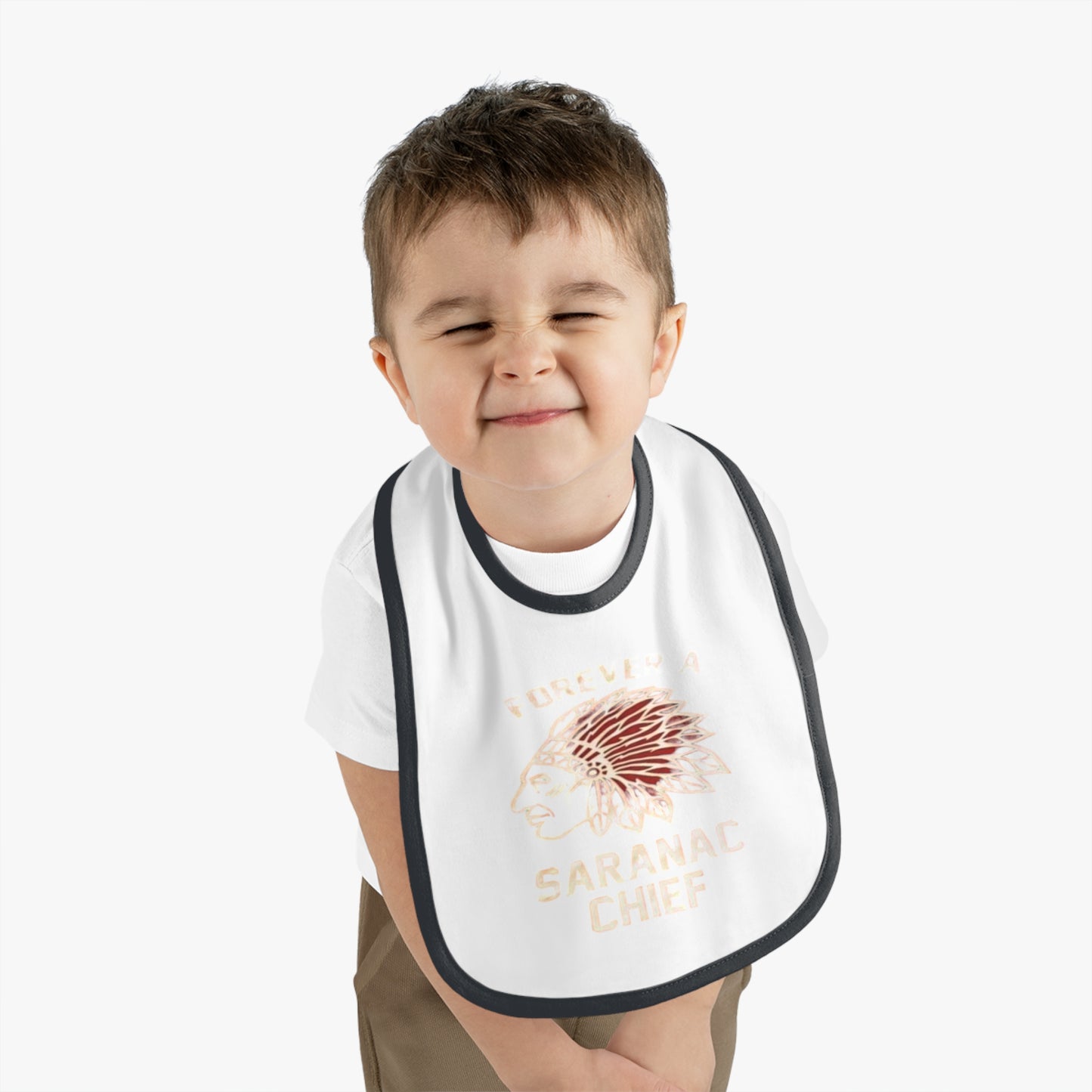 Baby Contrast Trim Jersey Bib