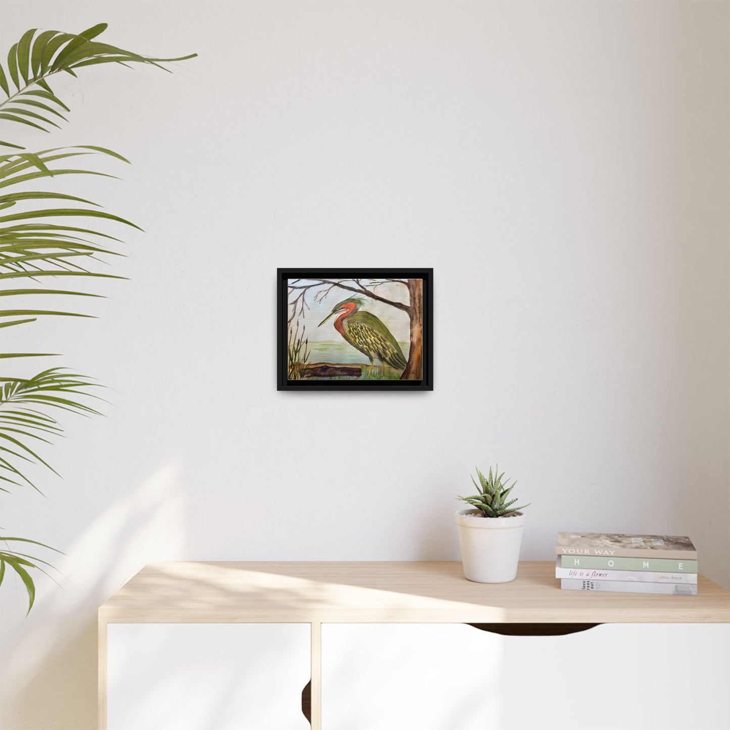 Green Heron Wetlands Print on Canvas