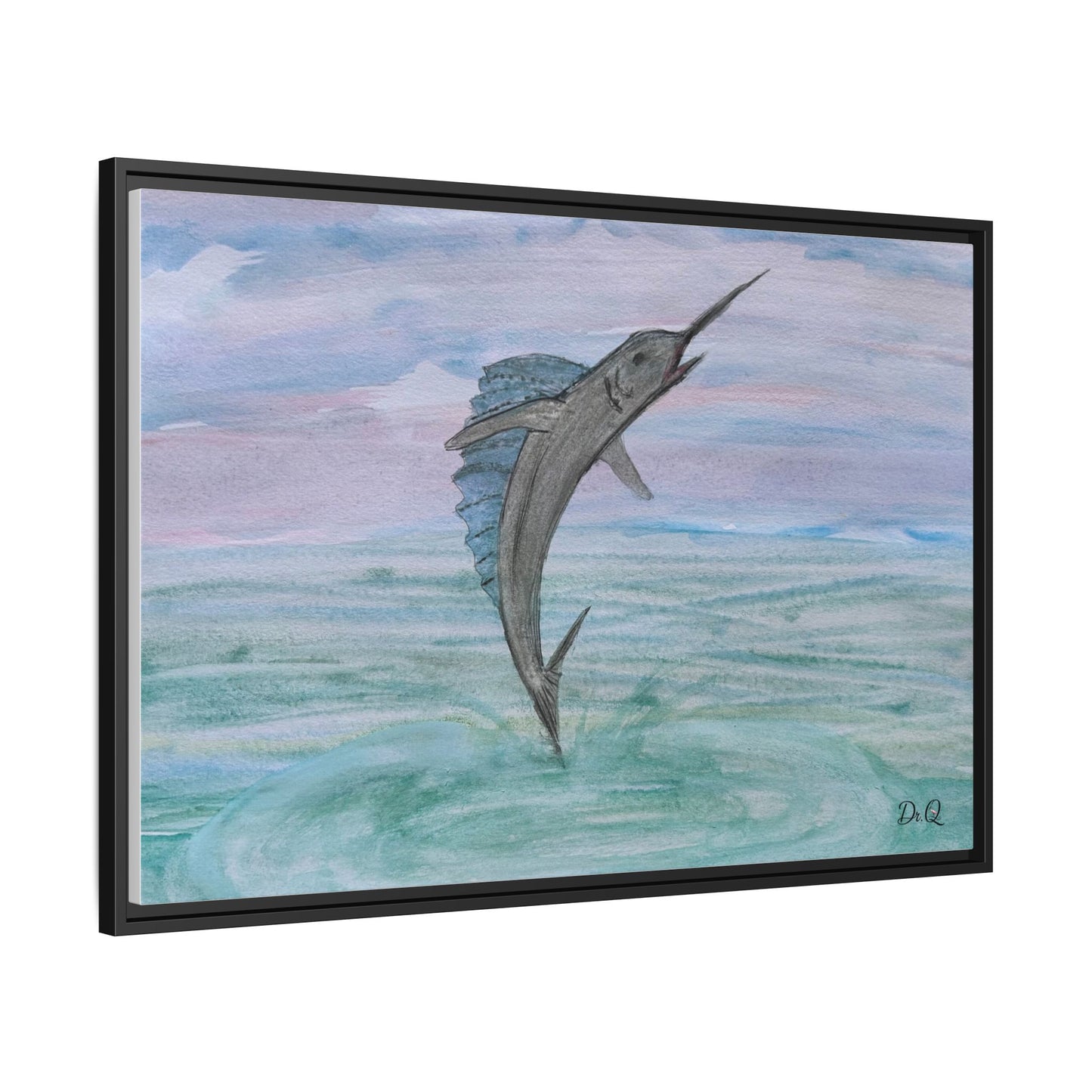 Leaping Marlin Seascape Wall Art