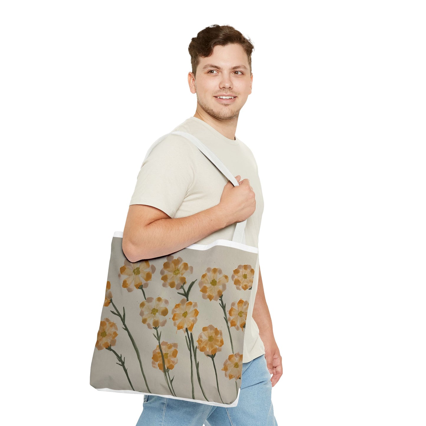 Yellow Orange Flowers Tote Bag (AOP)