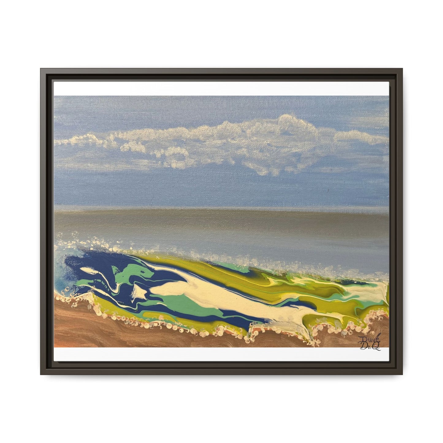 Sea Wash Matte Canvas, Framed (Multi-color)