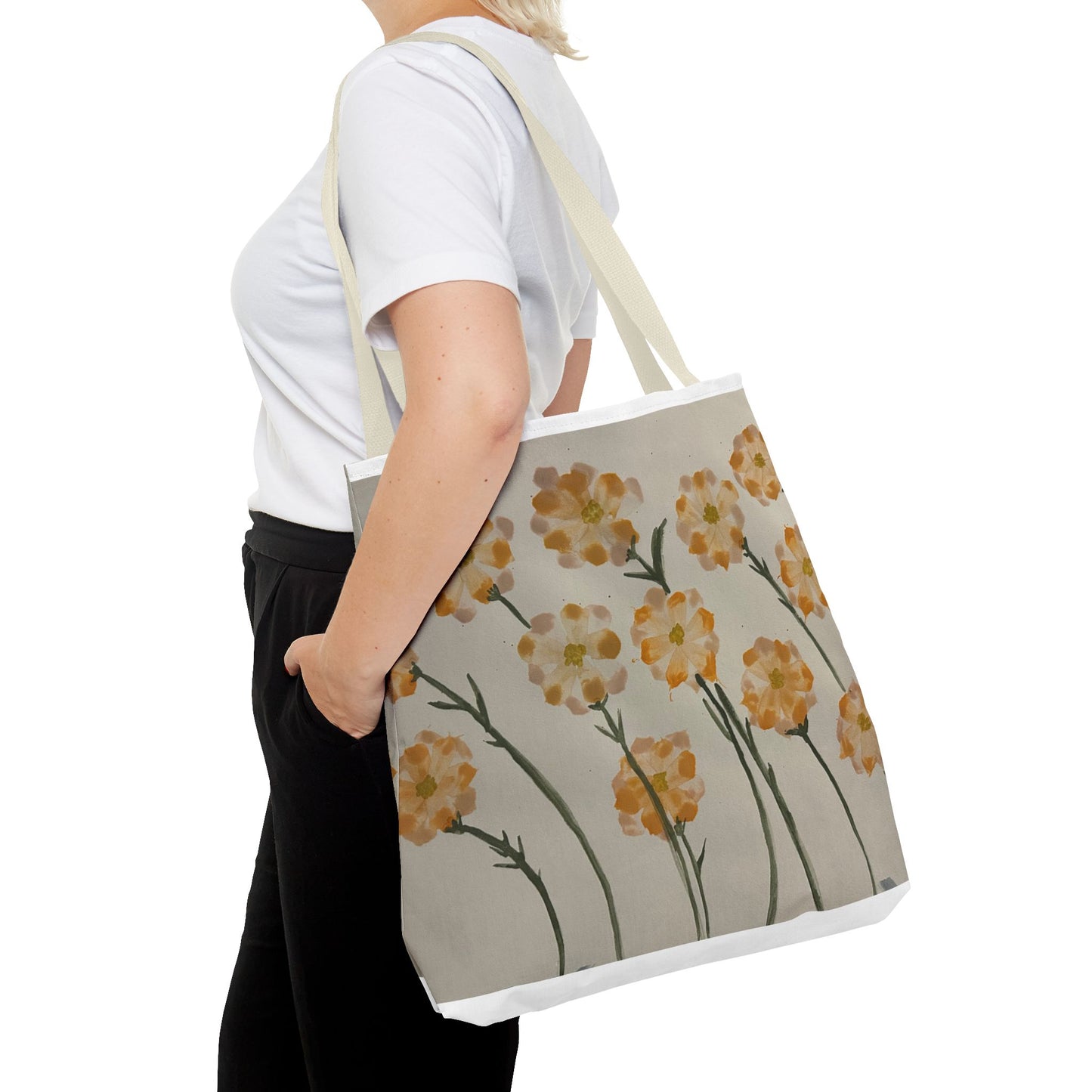 Yellow Orange Flowers Tote Bag (AOP)