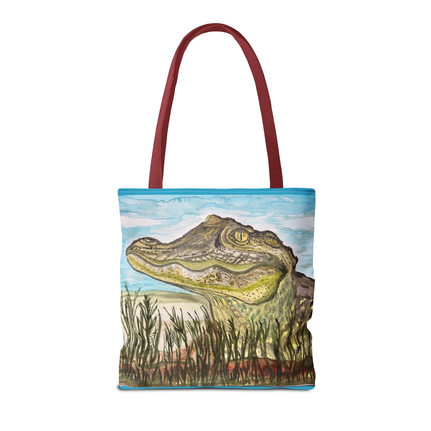 Texas Gator "Big Padre" Alligator Marsh Tote Bag — Wildlife Art Canvas Beach & Market Tote