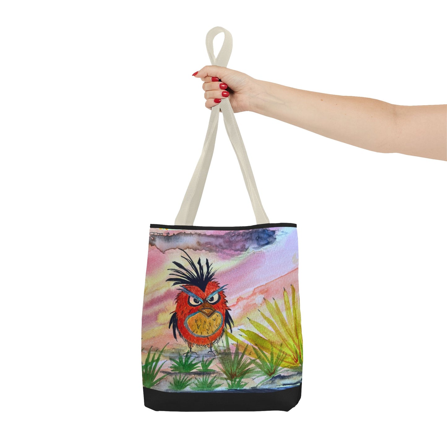 Mad Little Bird Art Tote Bag, Beach, Gift for Bird Lovers