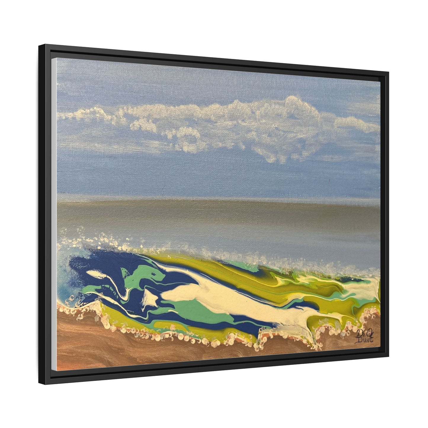 Sea Wash Matte Canvas, Framed (Multi-color)
