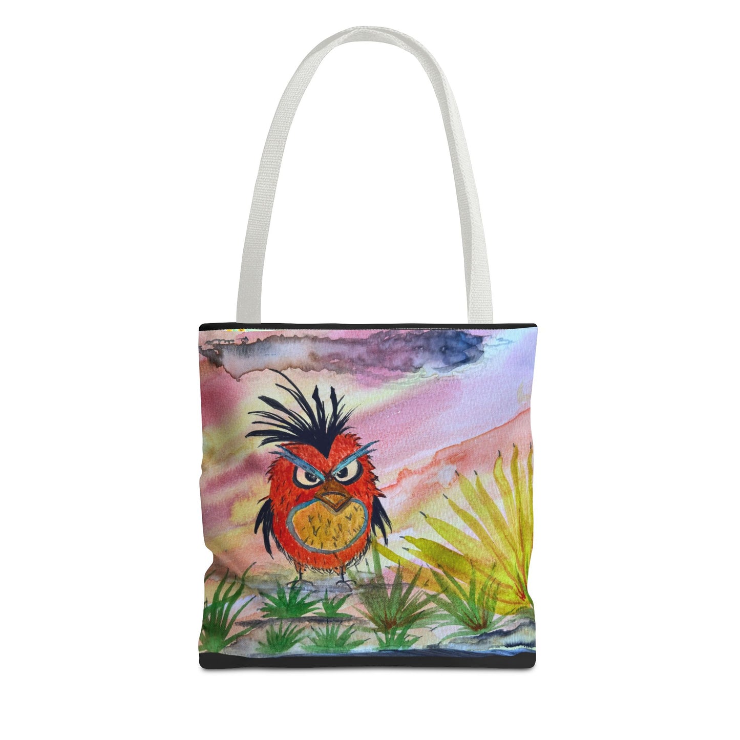 Funky Owl Art Tote Bag, Unique Tote for Shopping, Beach, Gift for Bird Lovers, Cute Eco-Friendly Carryall, Handmade Art Accessory