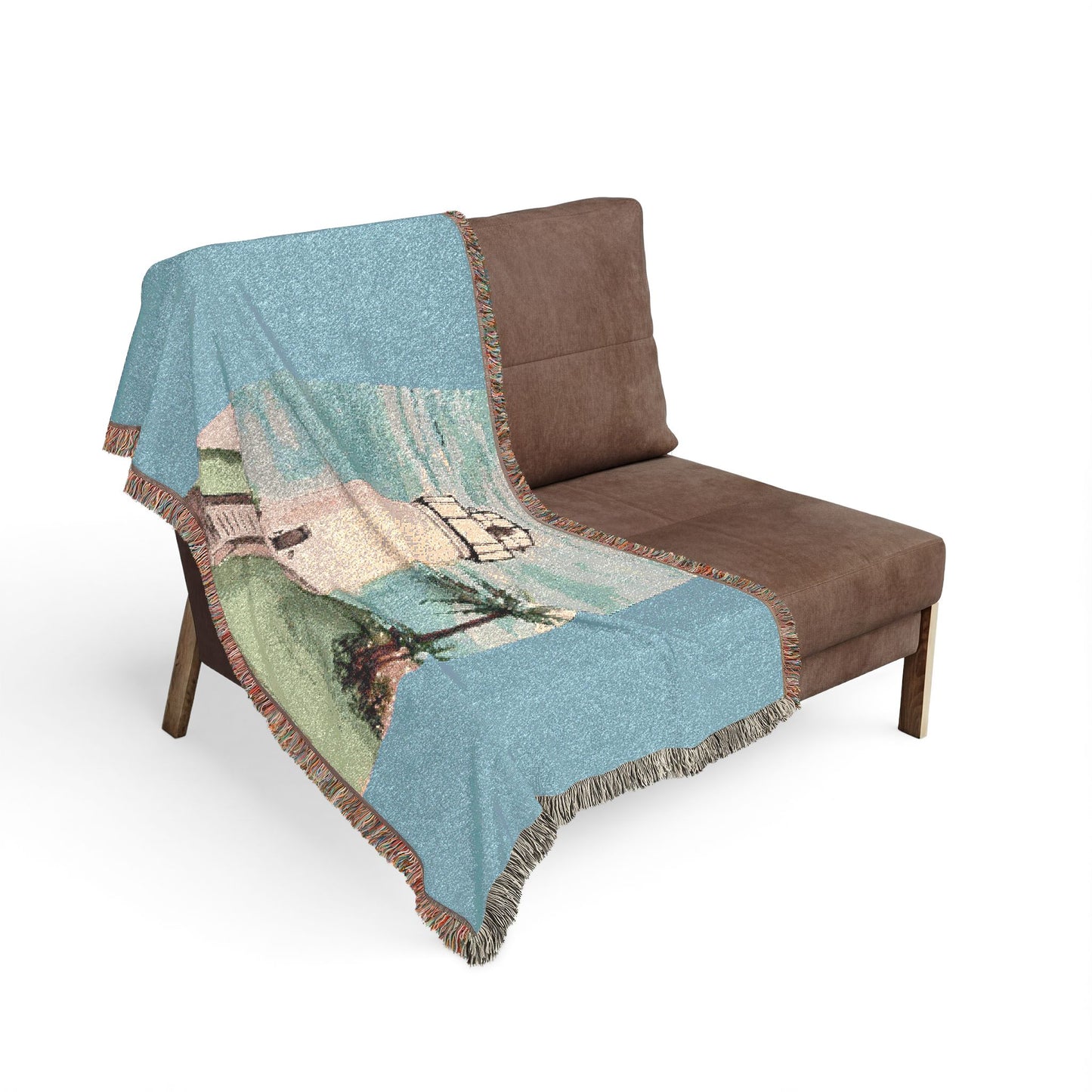 Port Isabel Lighthouse Woven Blanket — "Keep the Lights On" Coastal Throw
