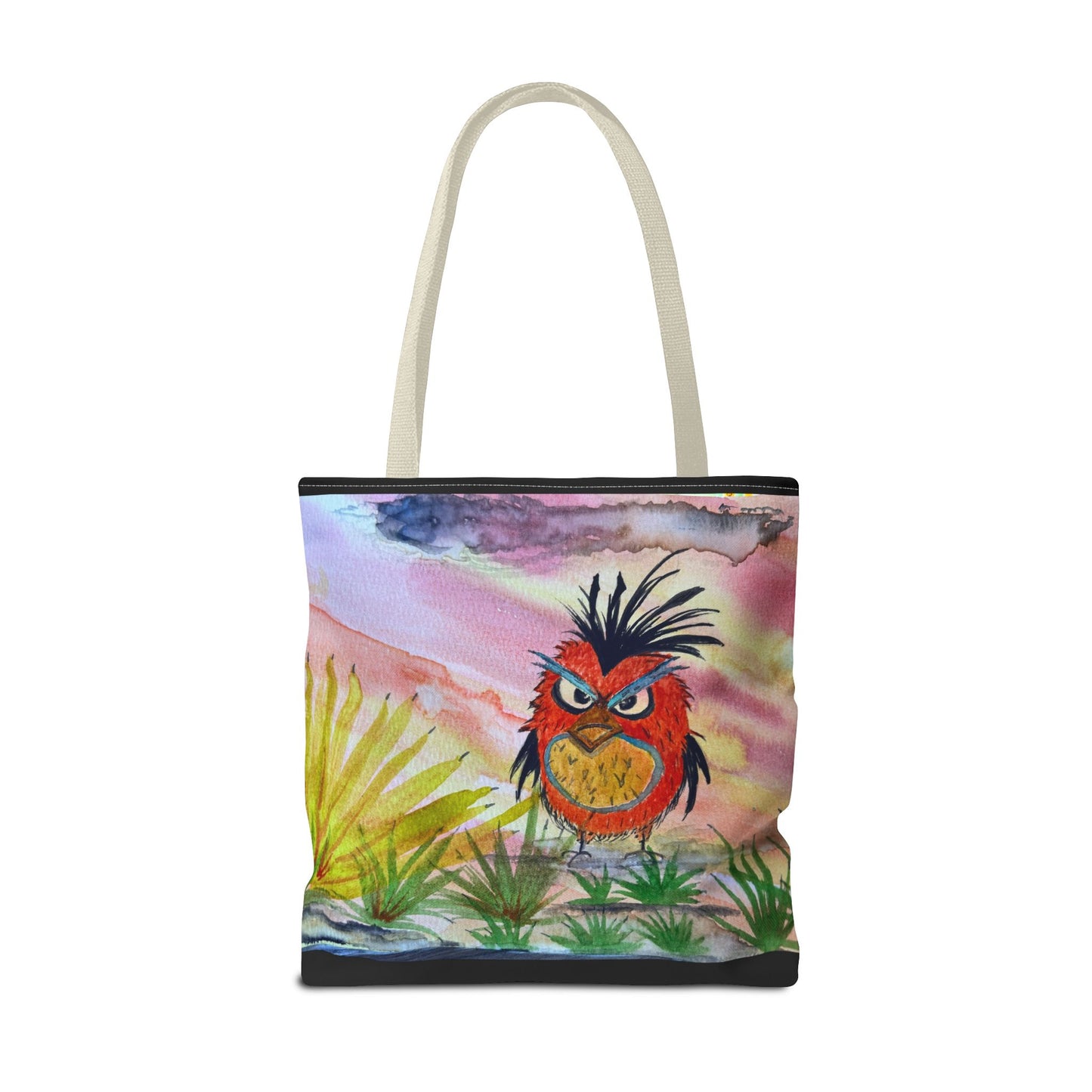 Funky Owl Art Tote Bag, Unique Tote for Shopping, Beach, Gift for Bird Lovers, Cute Eco-Friendly Carryall, Handmade Art Accessory