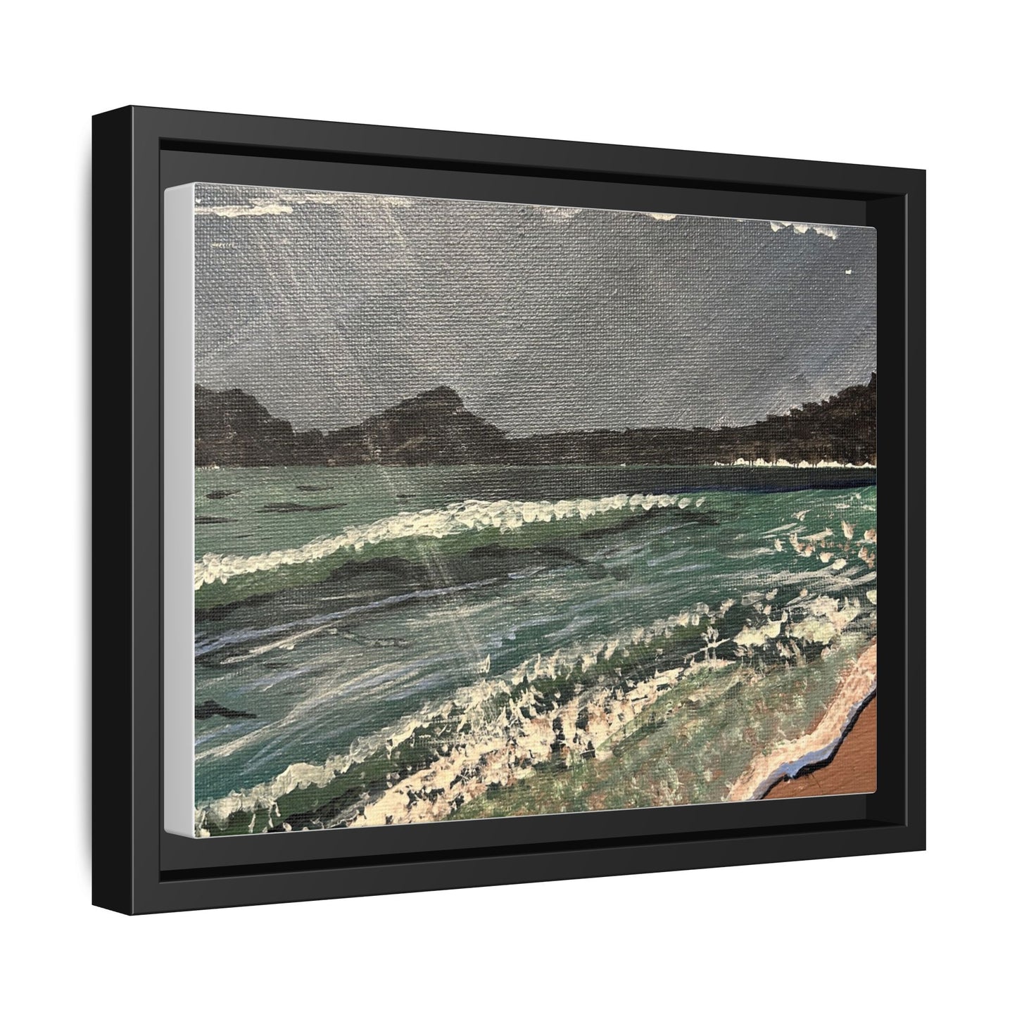 Walk on the Beach Matte Canvas, Black Frame