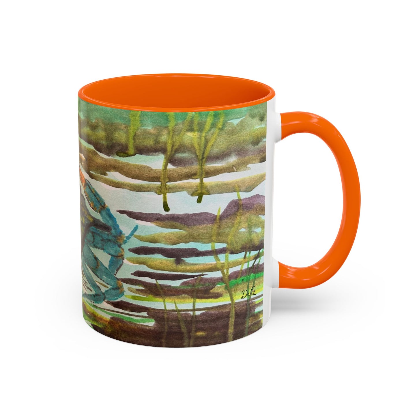 Blue Crab Under the Sea Accent Coffee Mug — Nautical Ocean Ceramic Mug (11/15oz)