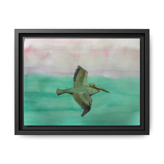 Canvas Print, Brown Pelican Watercolor Painting