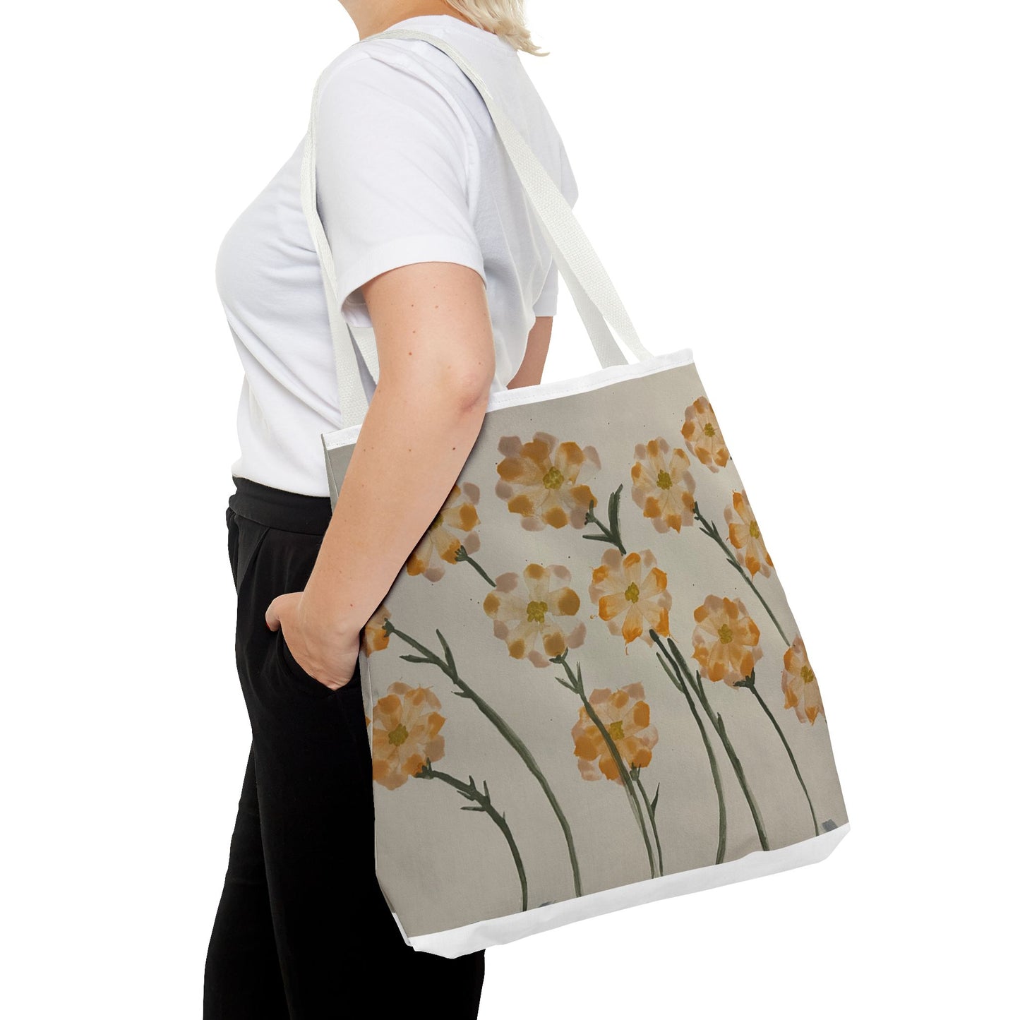 Yellow Orange Flowers Tote Bag (AOP)