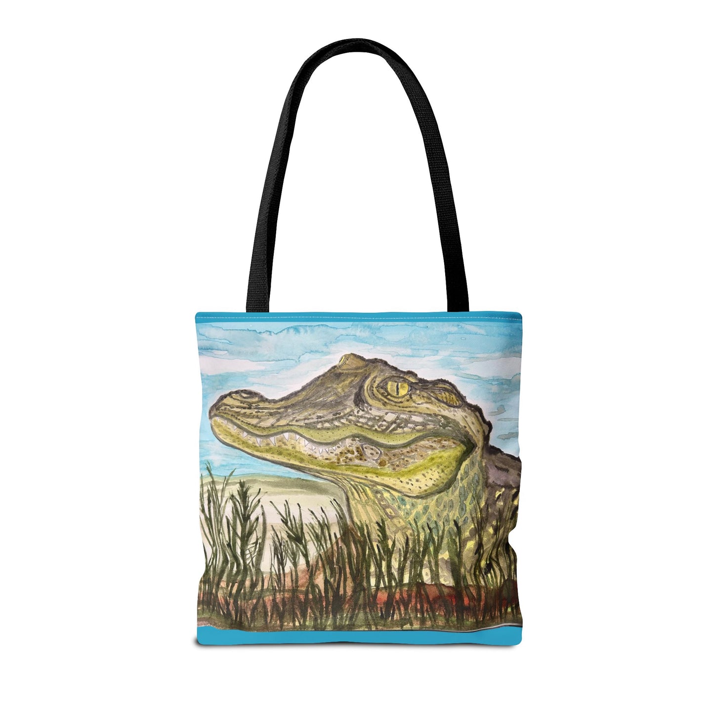 Texas Gator "Big Padre" Alligator Marsh Tote Bag — Wildlife Art Canvas Beach & Market Tote