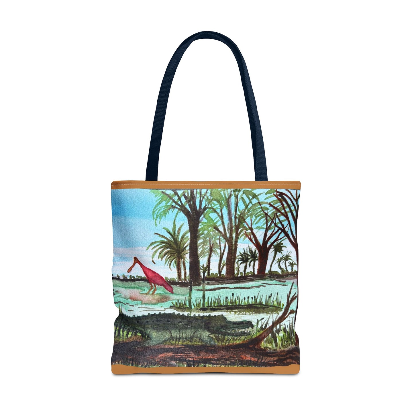 Texas Gator & Roseate Spoonbill Tote Bag — Bold All-Over Print