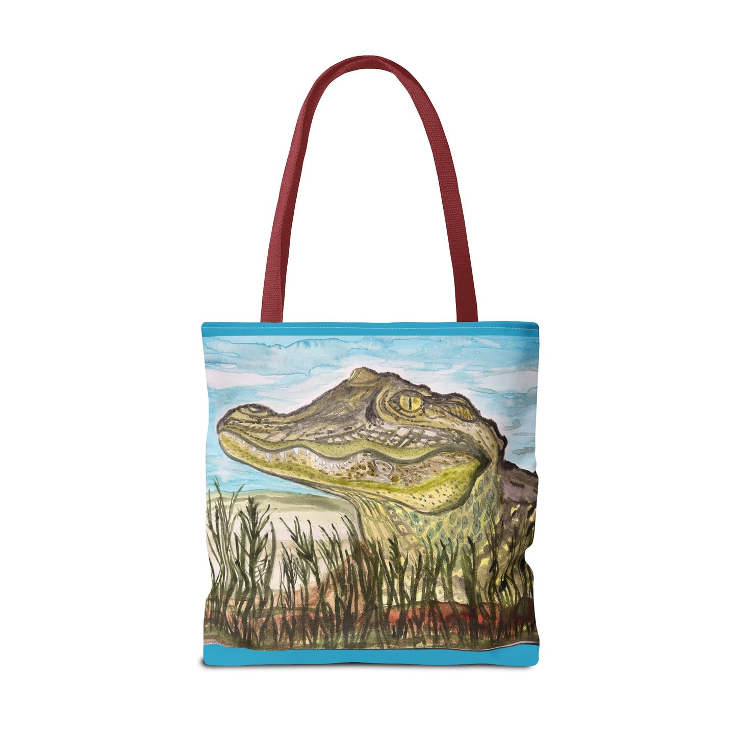 Texas Gator "Big Padre" Alligator Marsh Tote Bag — Wildlife Art Canvas Beach & Market Tote