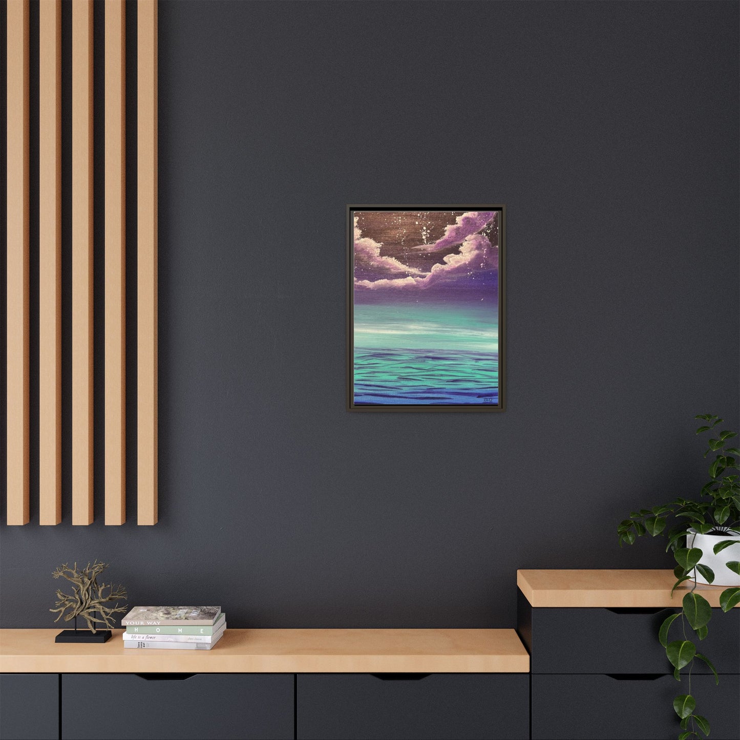 Night Sky Matte Canvas, Framed (Multi-color)