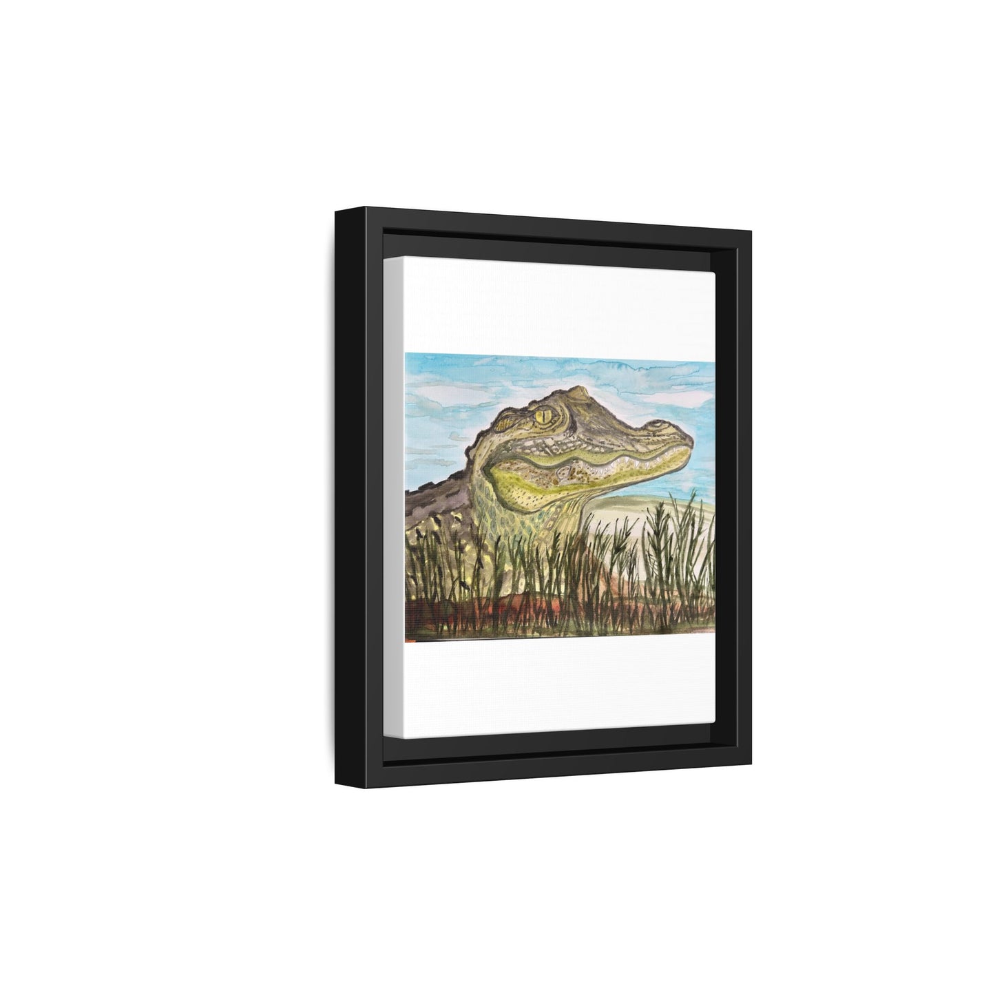 Texas Gator "Big Padre" Alligator Wall Art — Framed Matte Canvas Print