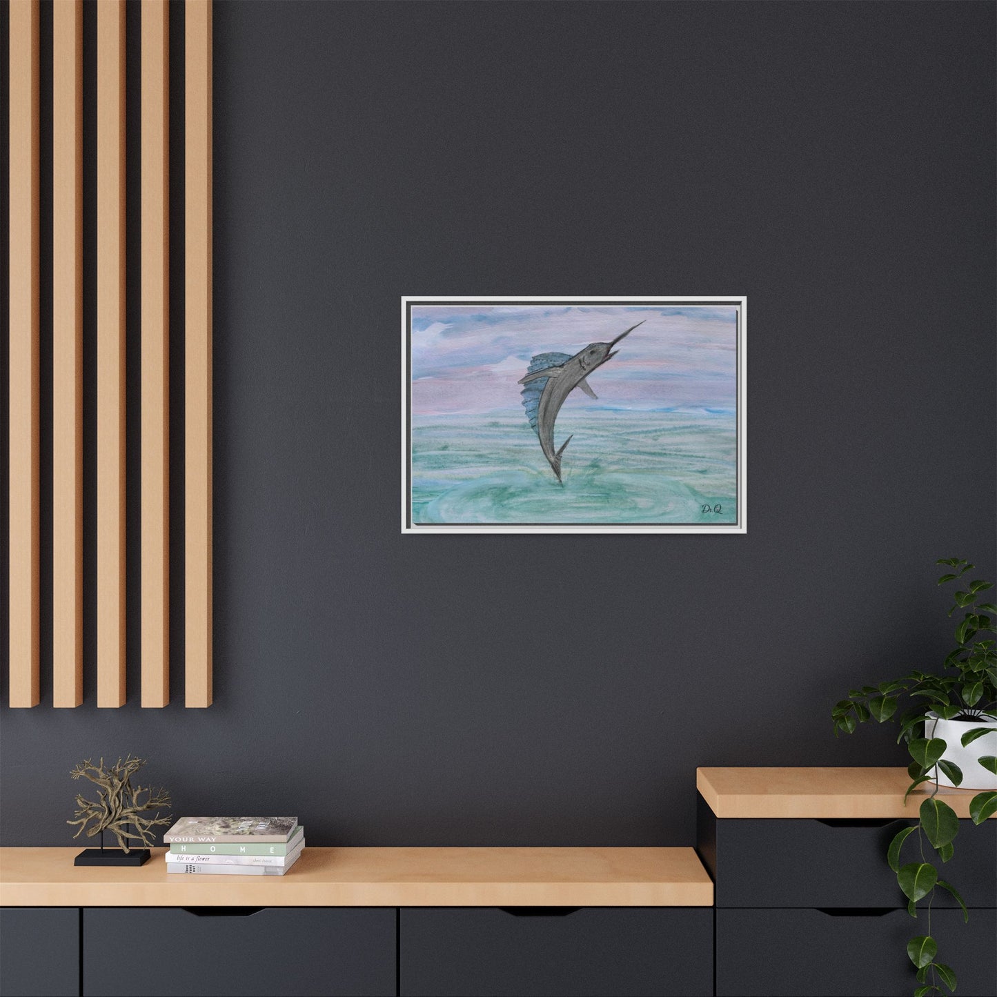 Leaping Marlin Seascape Wall Art