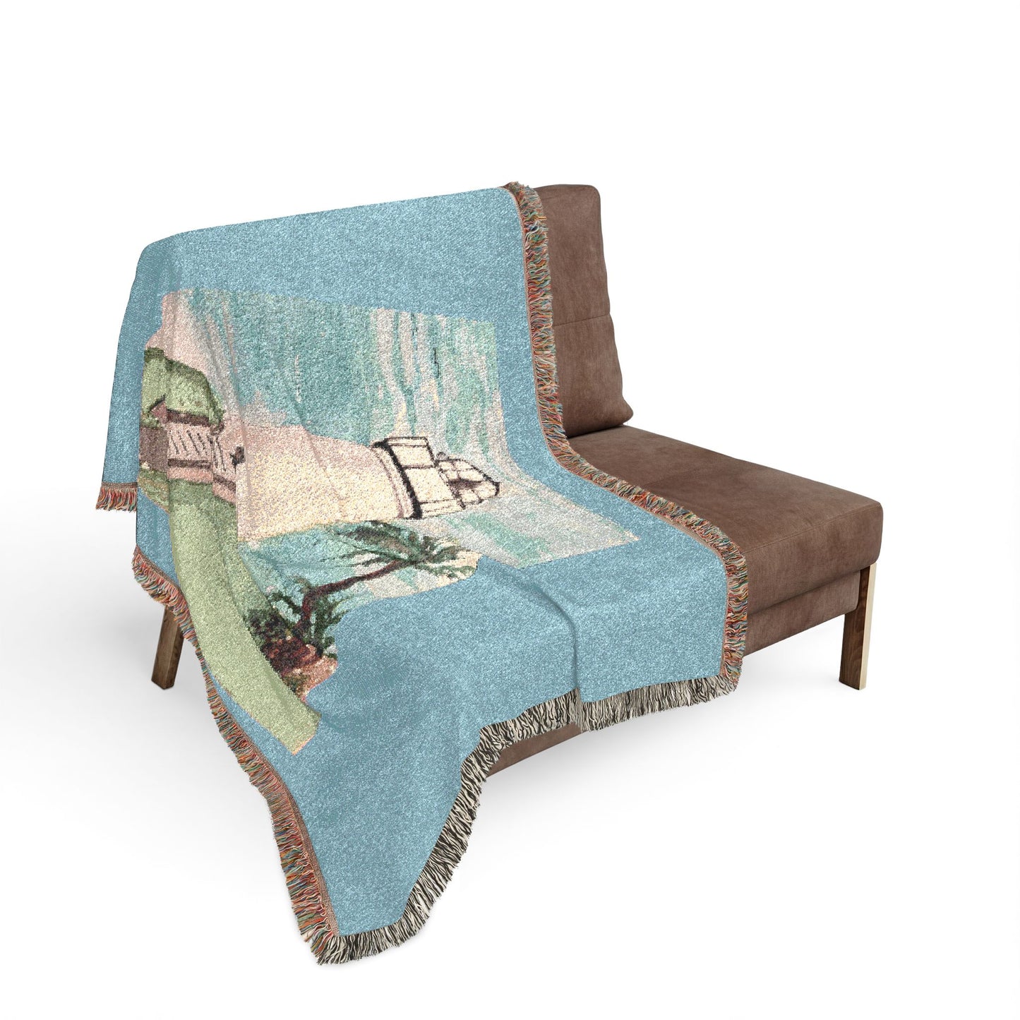 Port Isabel Lighthouse Woven Blanket — "Keep the Lights On" Coastal Throw