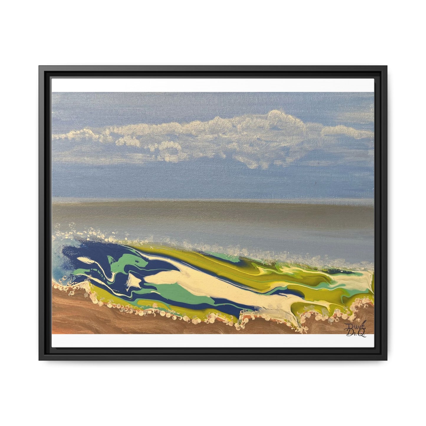 Sea Wash Matte Canvas, Framed (Multi-color)