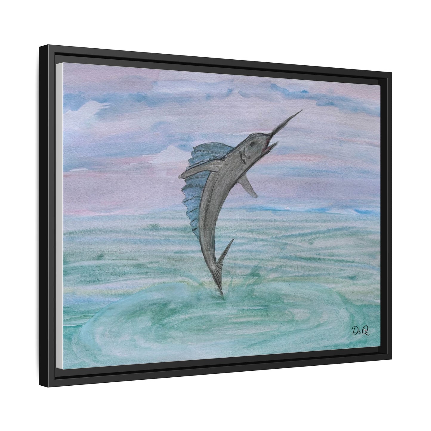 Leaping Marlin Seascape Wall Art